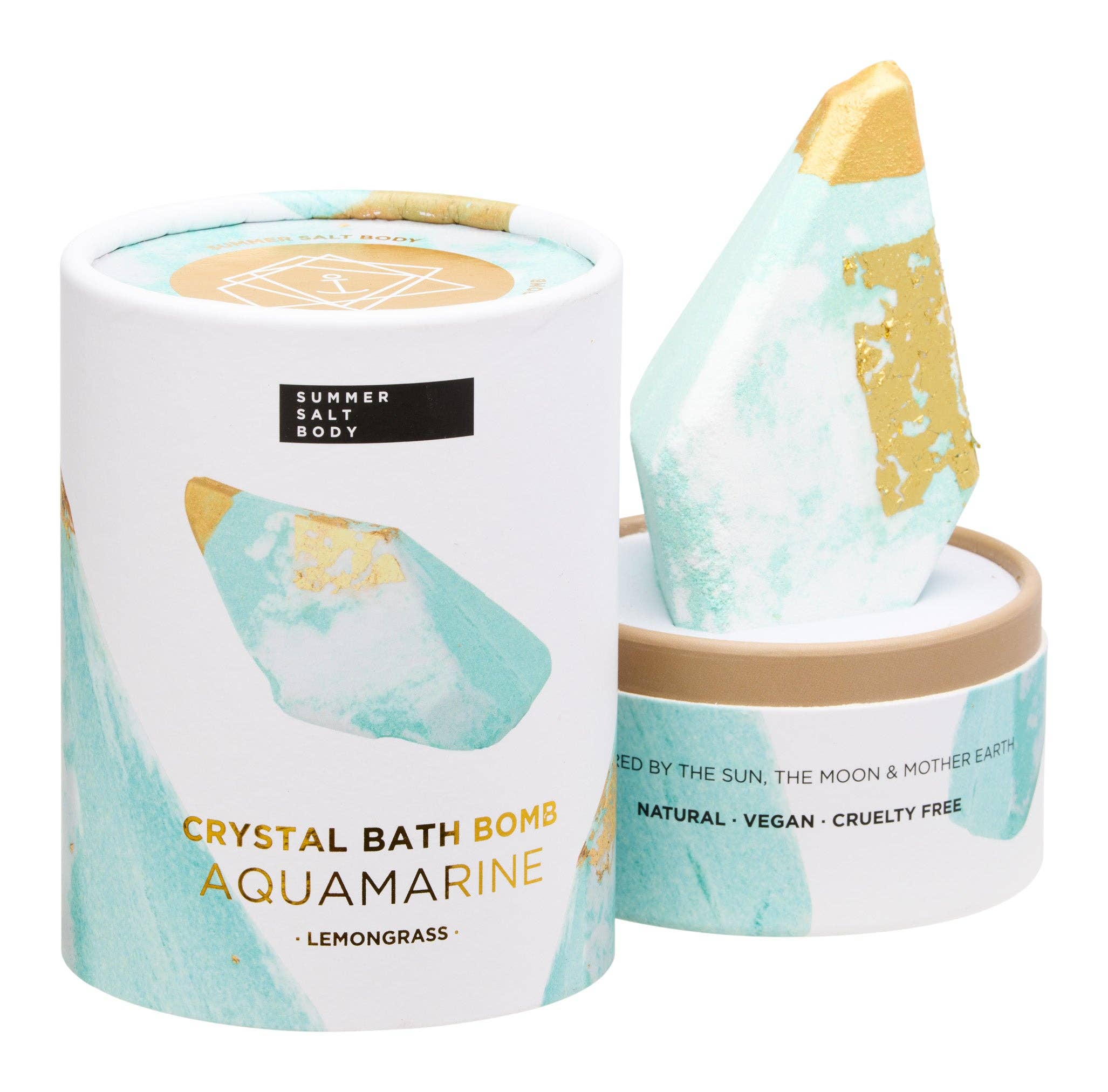 Aquamarine Crystal Bath Bomb - Lemongrass
