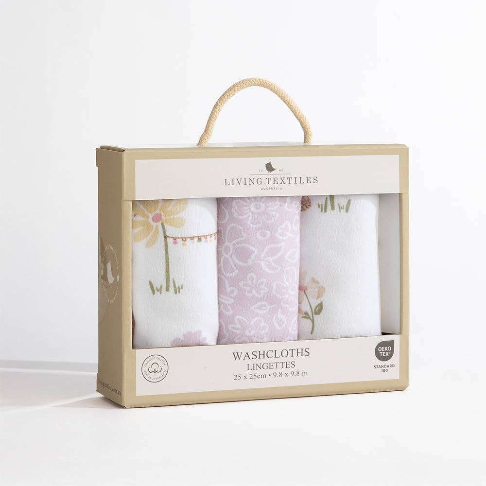 Organic Wash Cloths 3 Pack - Whimsical Wonderland