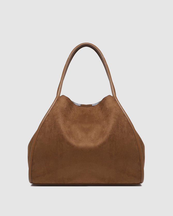 Sutton Suedette Shoulder Bag - Tan