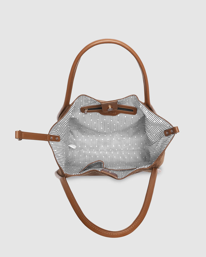 Sutton Suedette Shoulder Bag - Tan