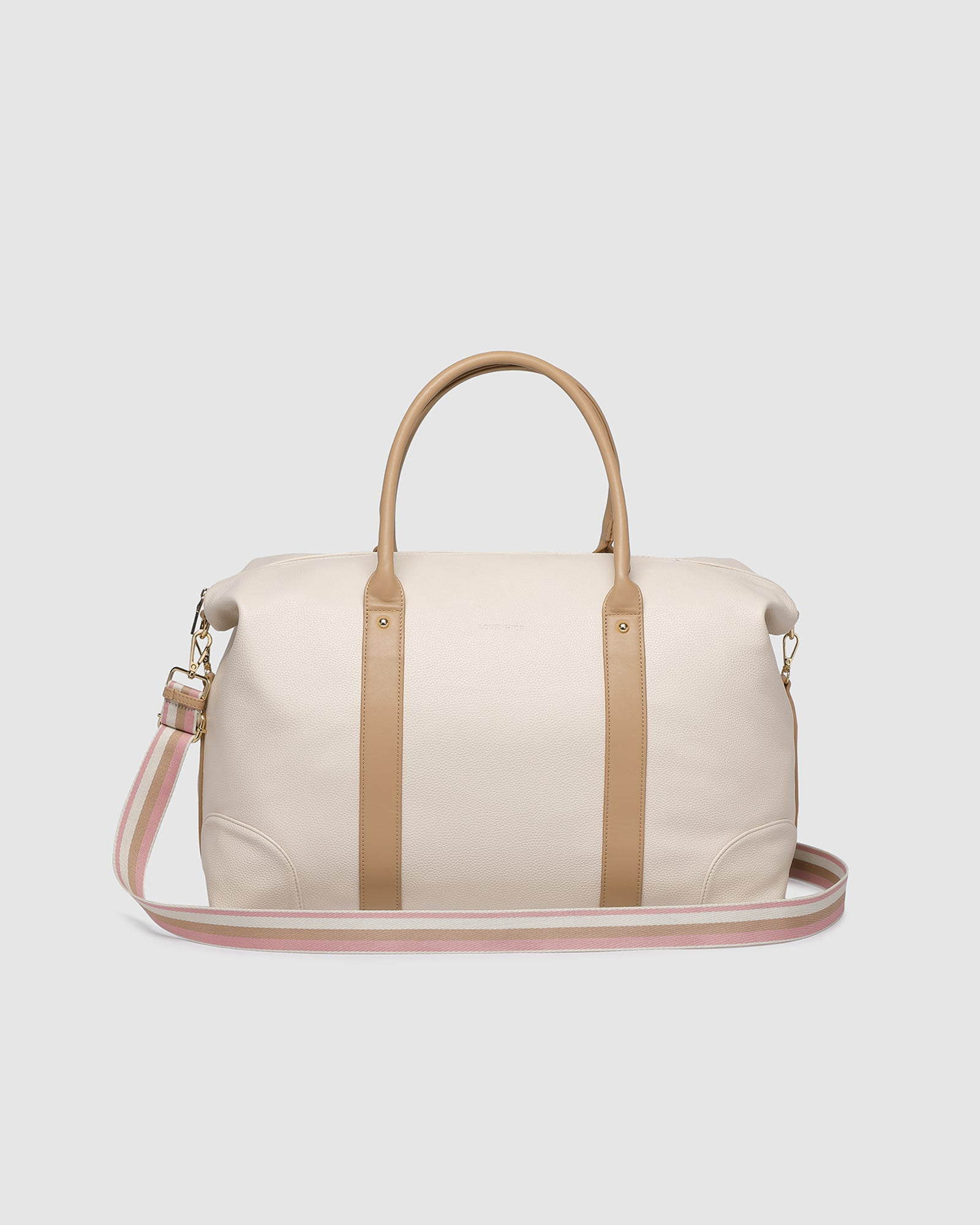 Alexis Stripe Weekender Travel Bag - Vanilla
