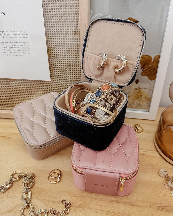 Beau Jewellery Box - Velvet Navy