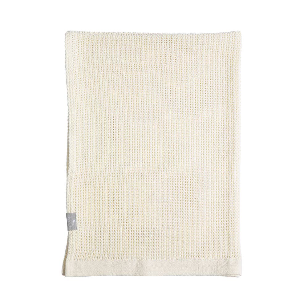 Bassinet Cotton Cellular Blanket - Natural White