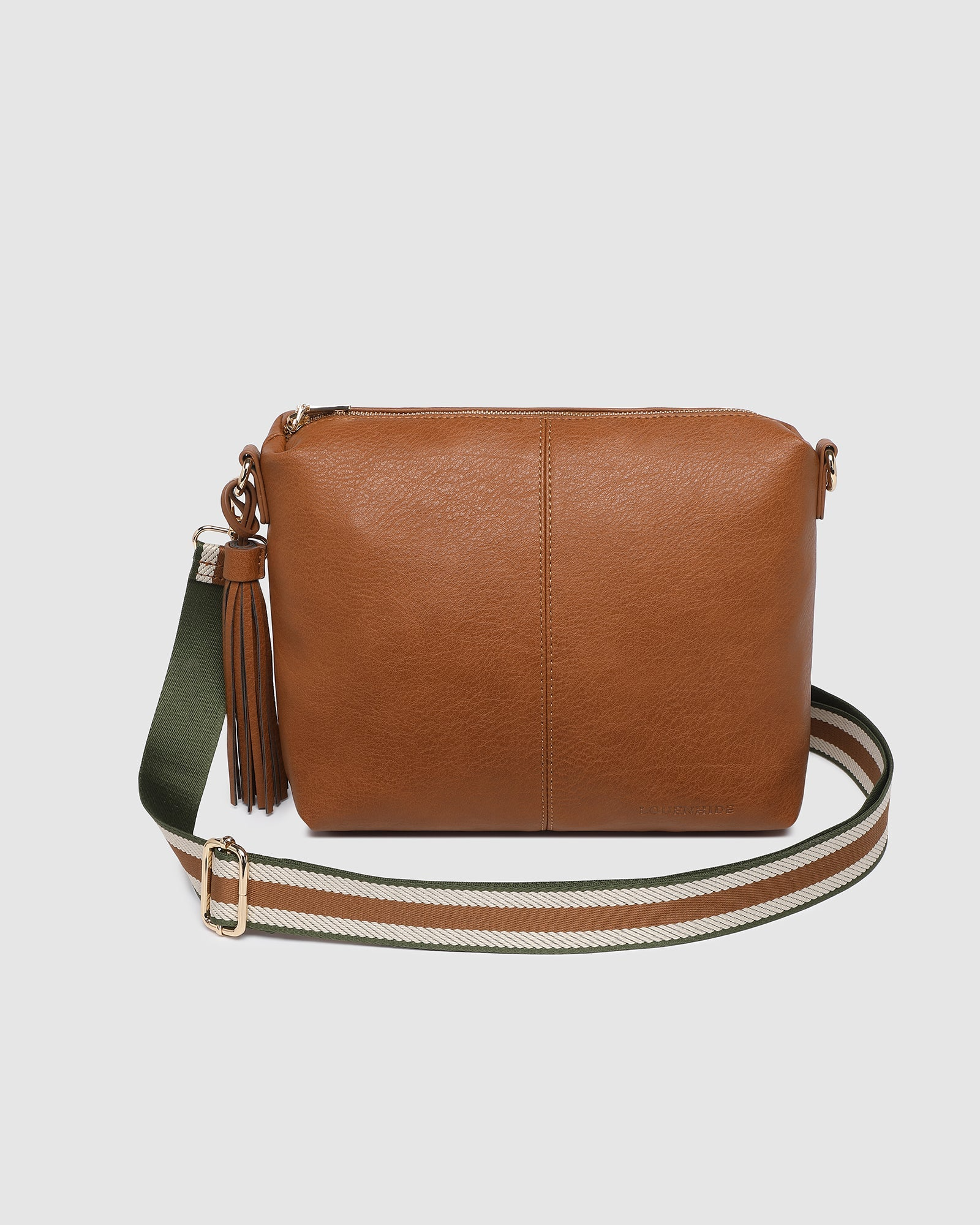 Daisy Stripe Crossbody Bag - Tan