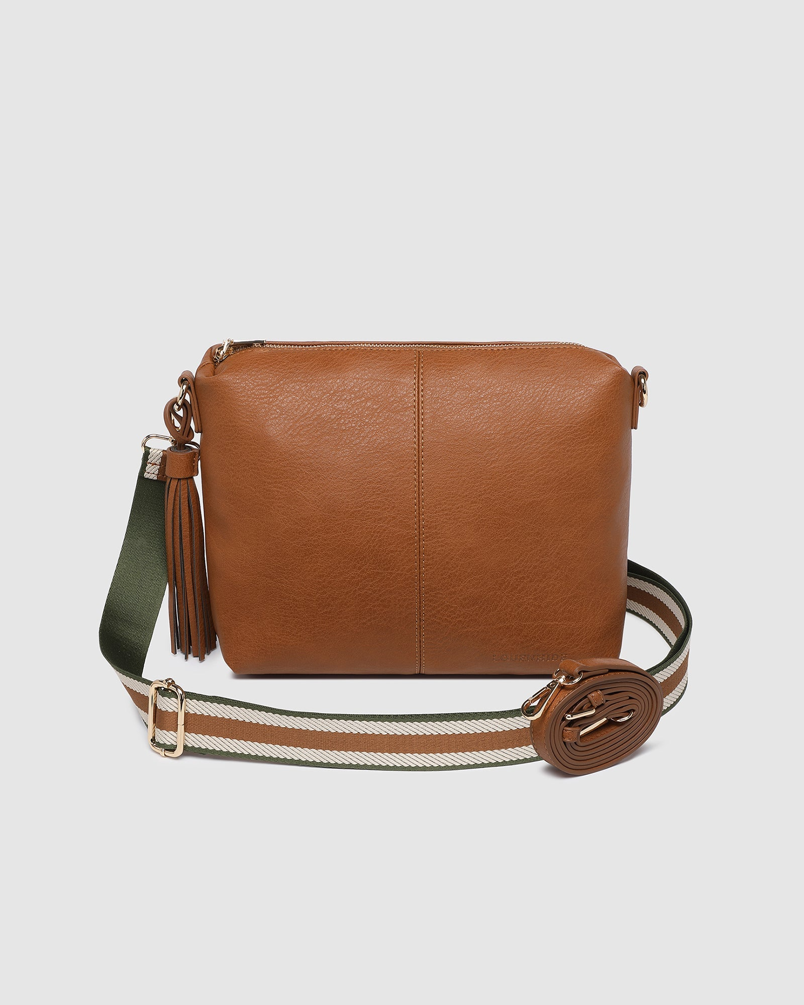 Daisy Stripe Crossbody Bag - Tan