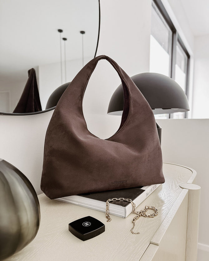 Monaco Shoulder Bag - Chocolate Suedette