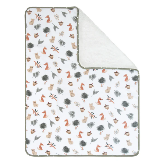 Jersey/Sherpa Pram Blanket - Forest Retreat
