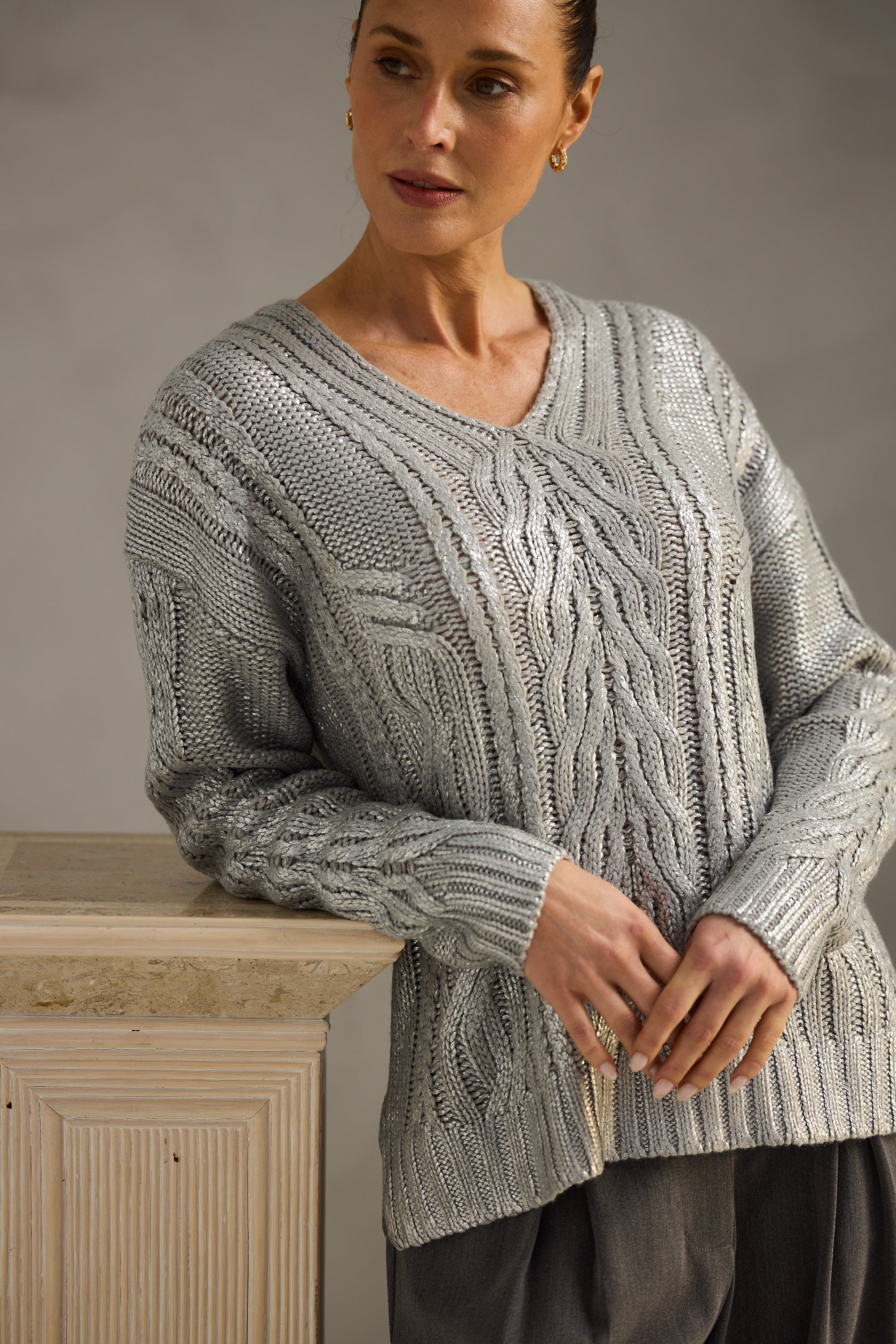 Satellite Knit - Silver Metallic