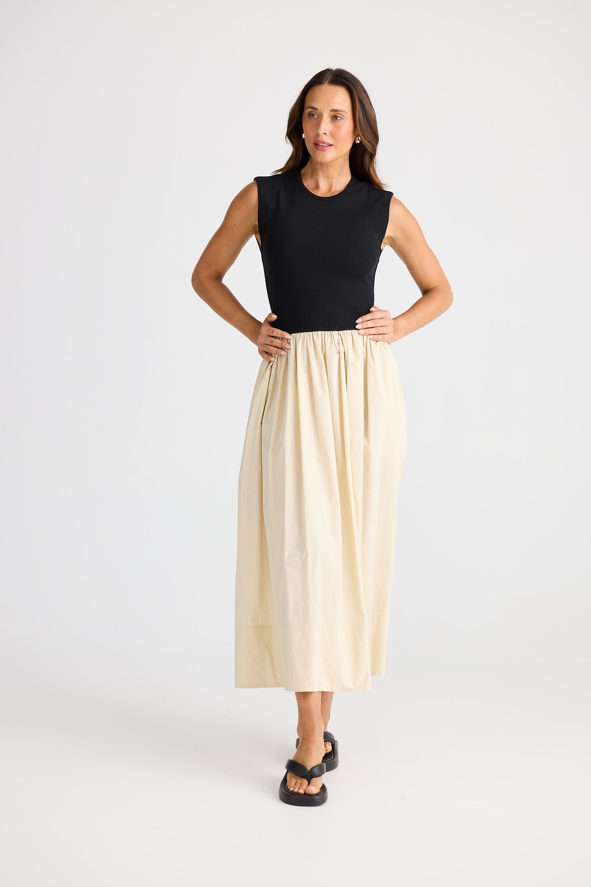 Daphne Dress - Ecru & Black