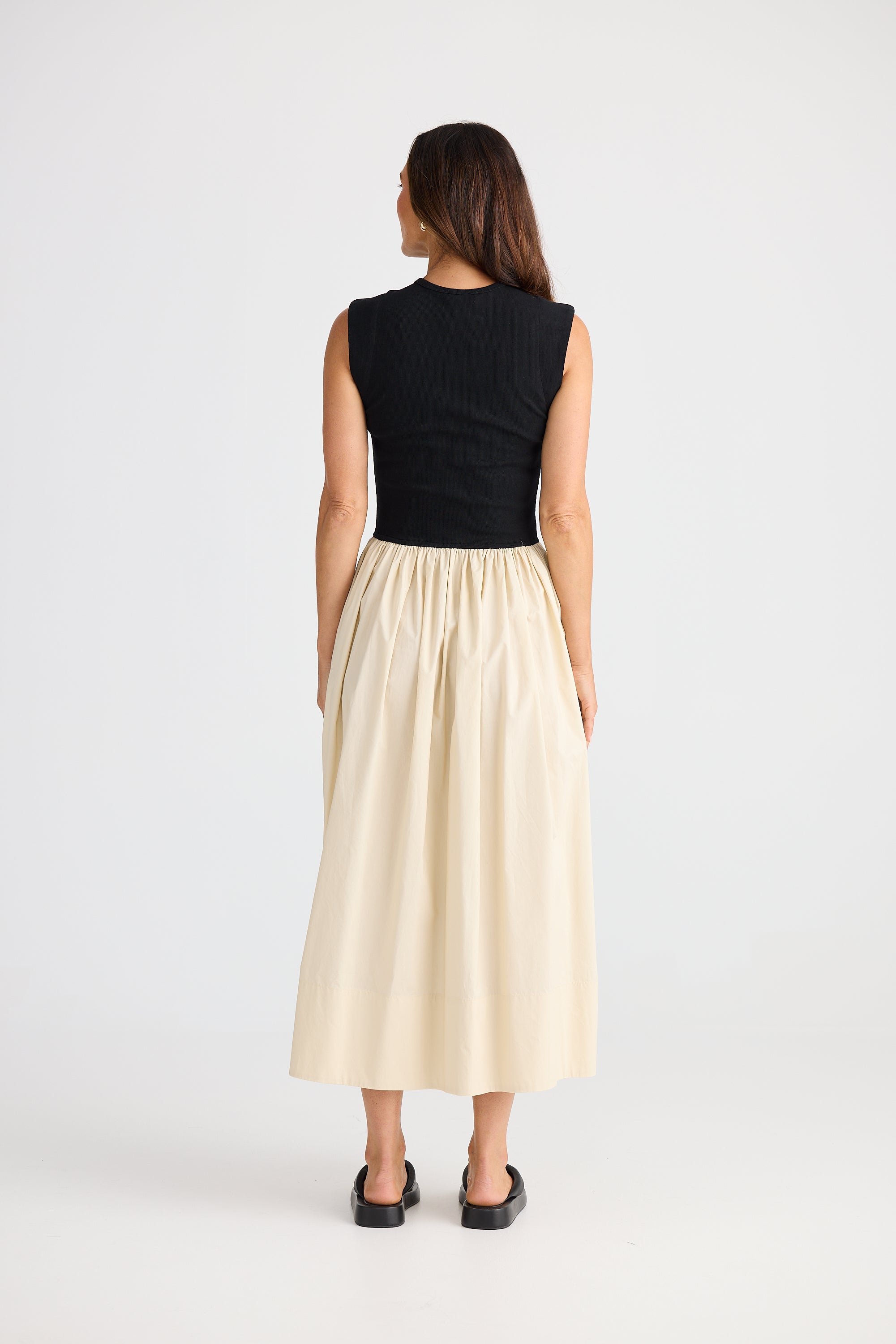 Daphne Dress - Ecru & Black