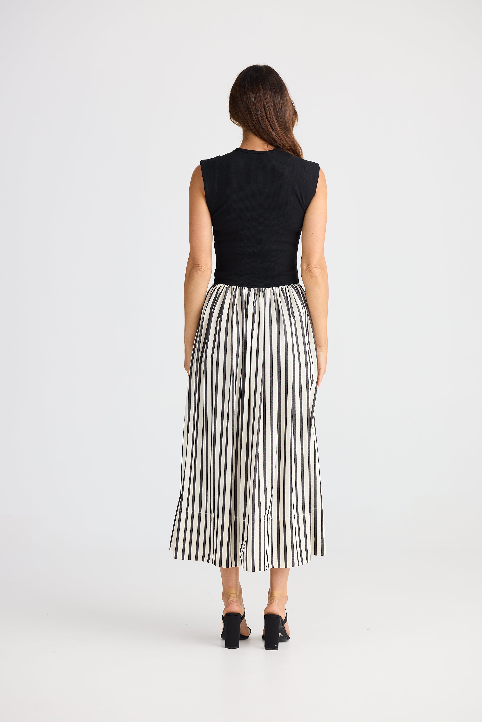 Daphne Dress - Black Stripe