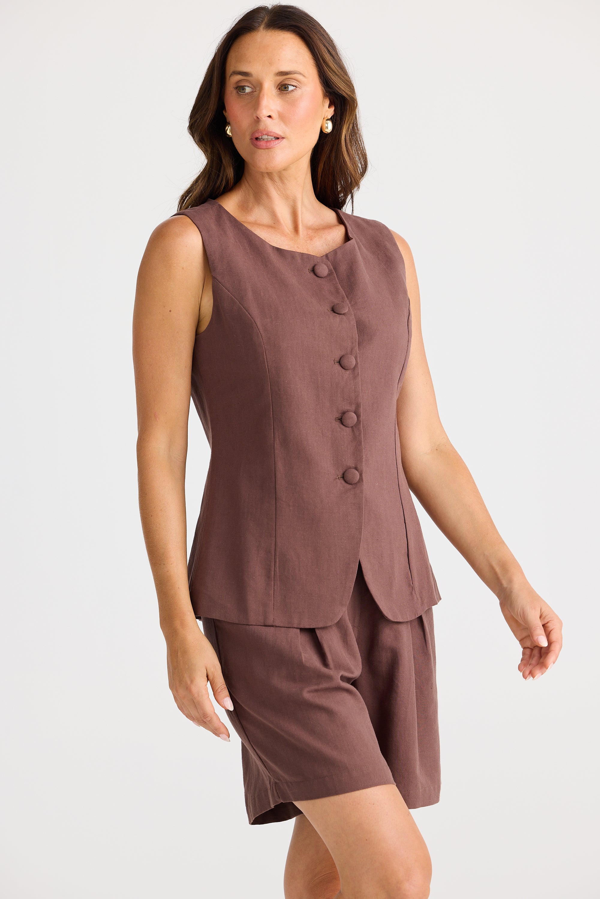 Eden Waistcoat - Chocolate