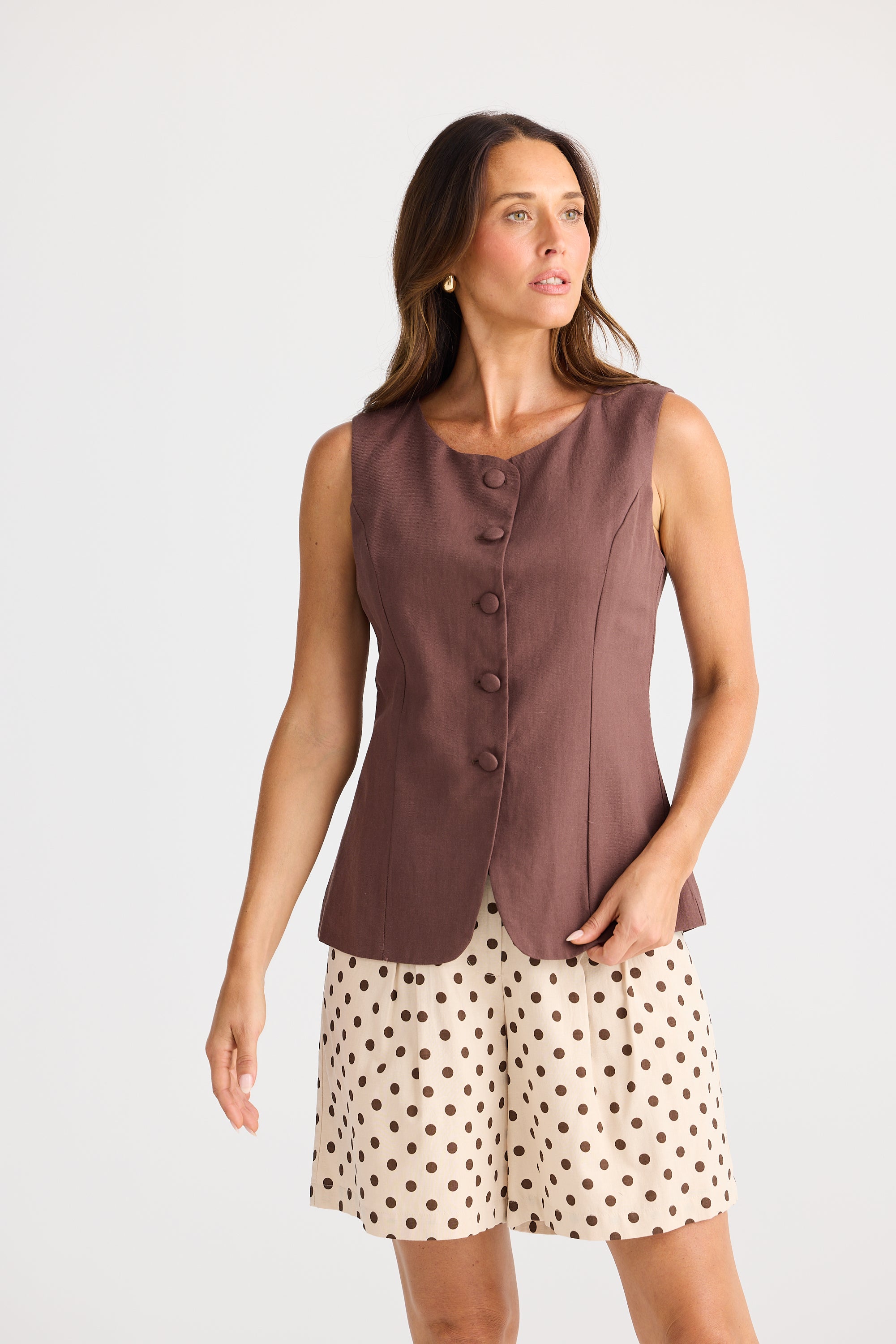 Eden Waistcoat - Chocolate