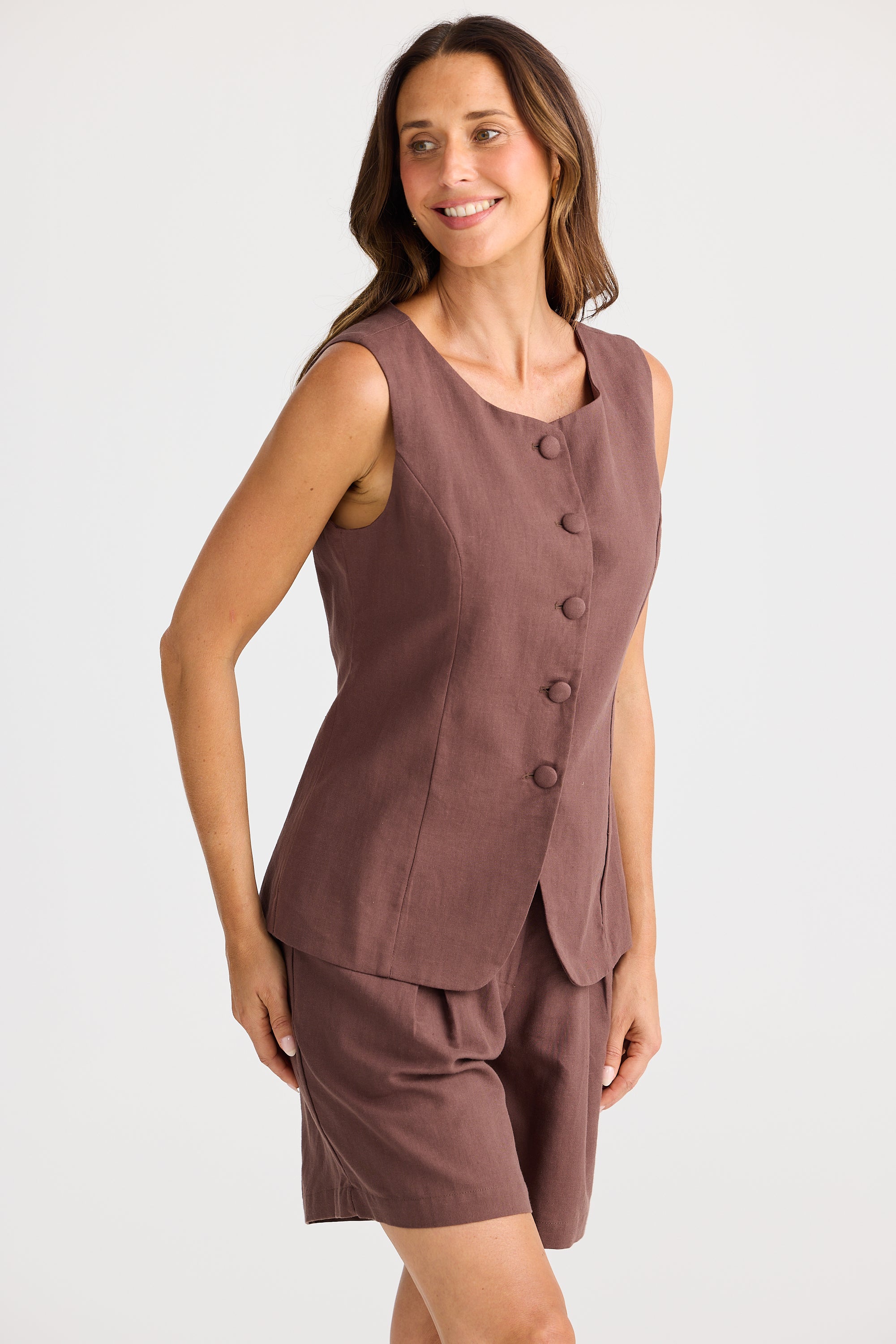 Eden Waistcoat - Chocolate