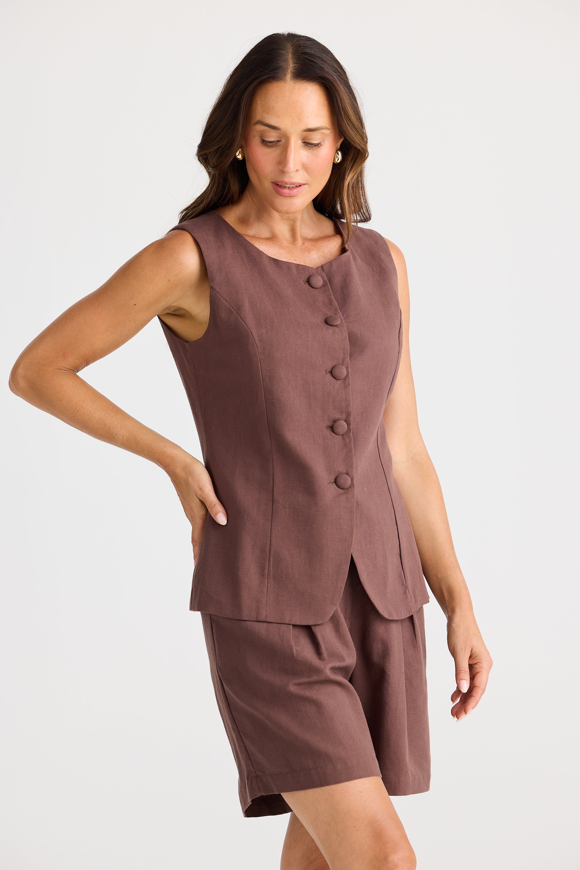 Eden Waistcoat - Chocolate