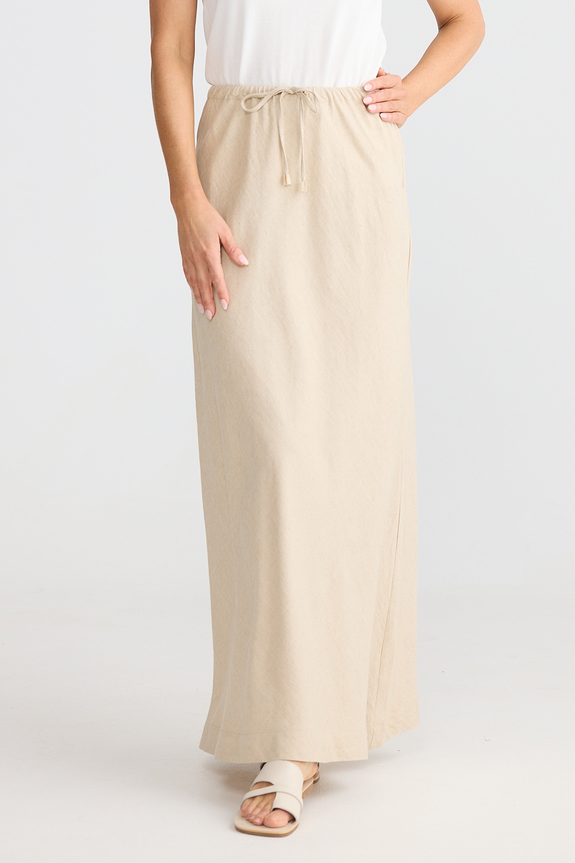 Hettie Bias Skirt - Natural