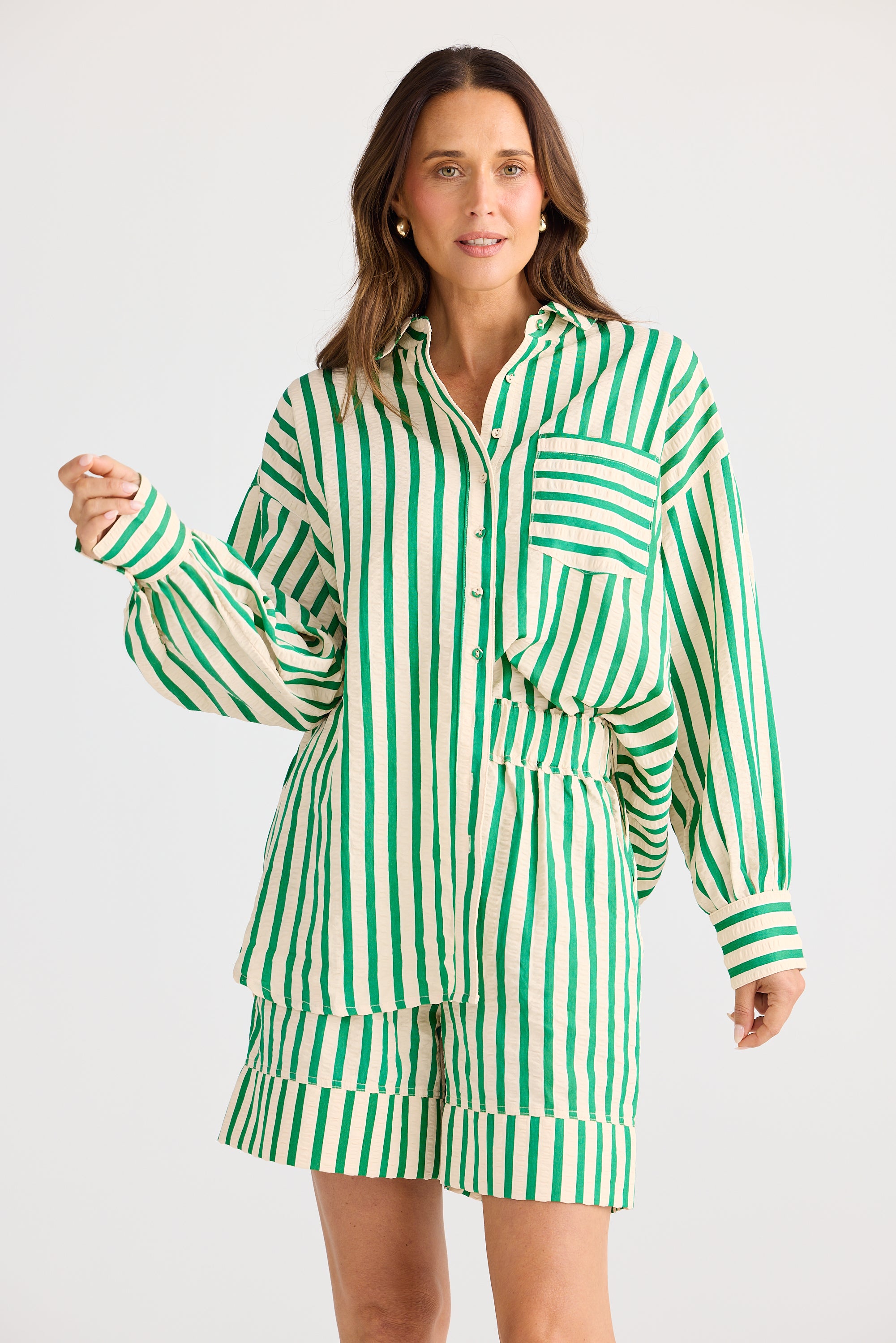 Esplanade Short - Jade Stripe