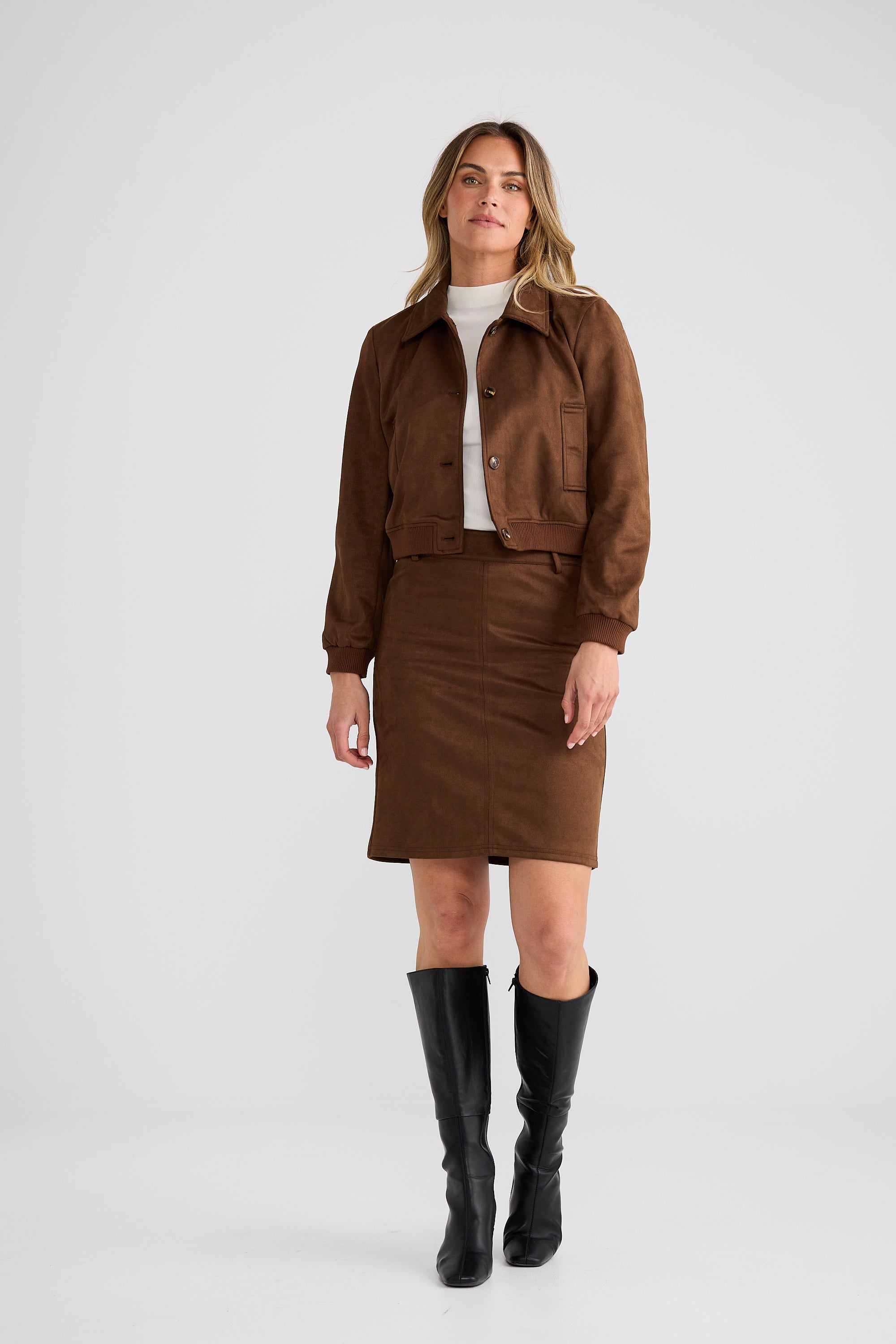 Bronwyn Bomber Jacket - Coffee