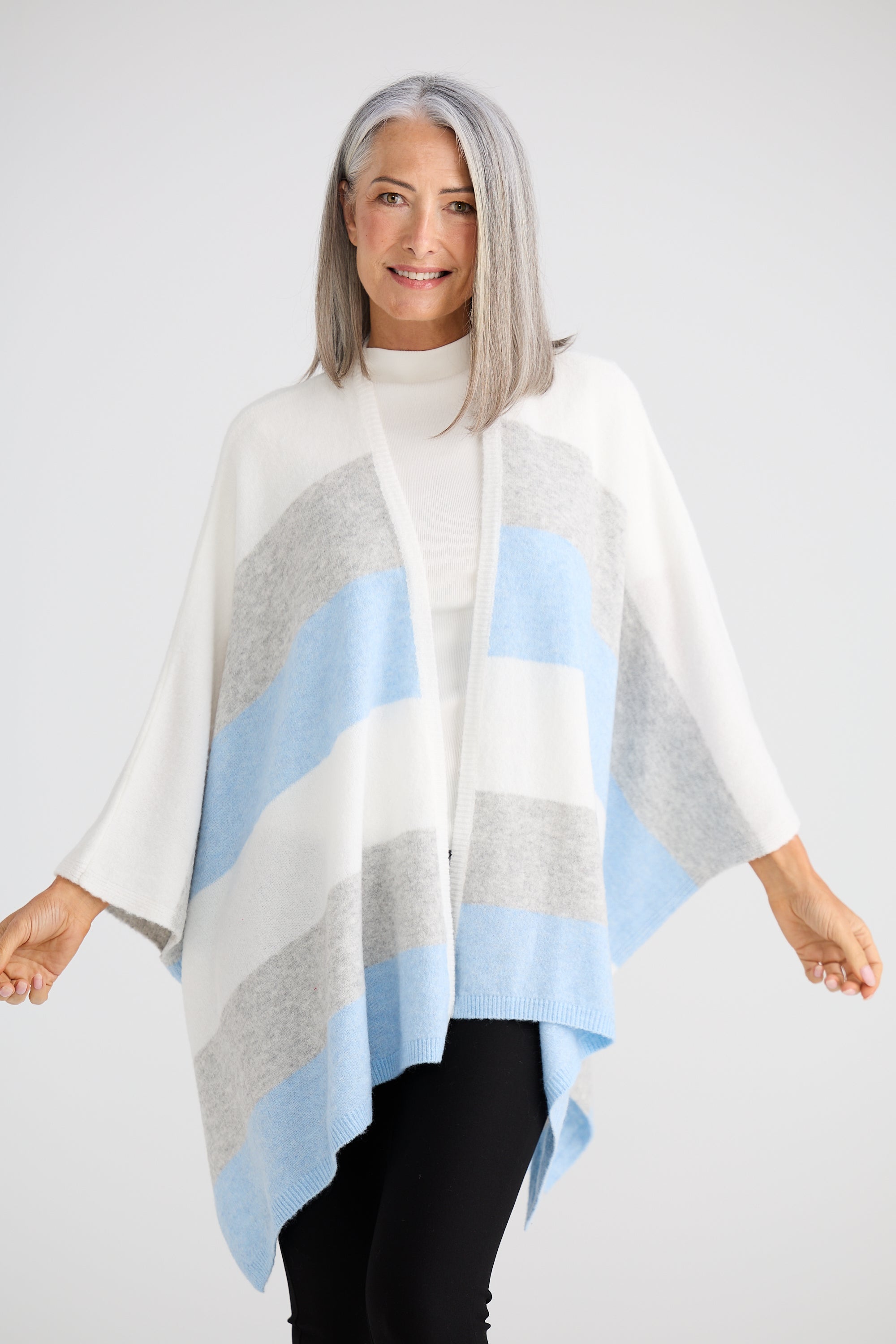 Sander Knit Cape - Blue Multi