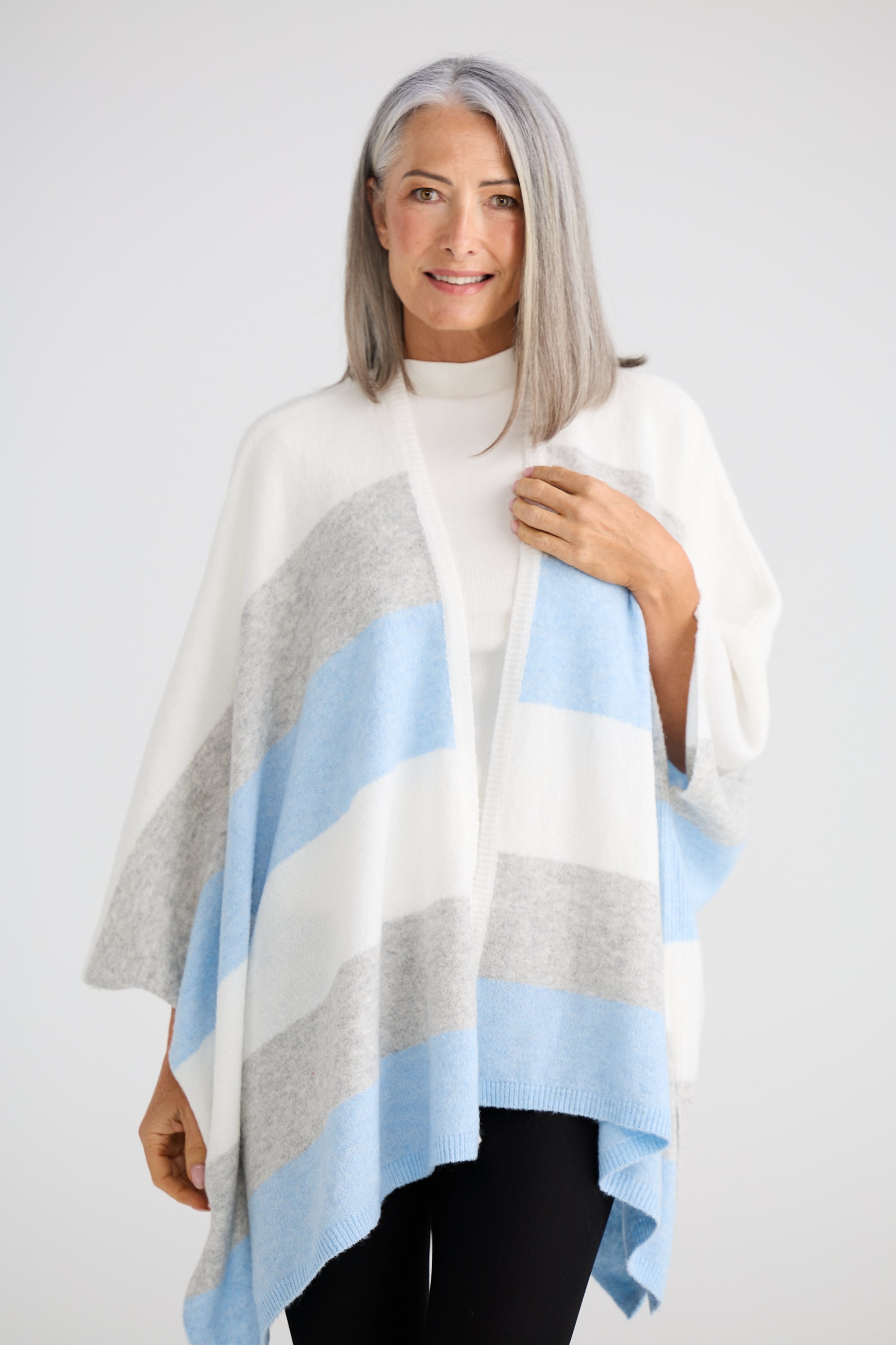Sander Knit Cape - Blue Multi