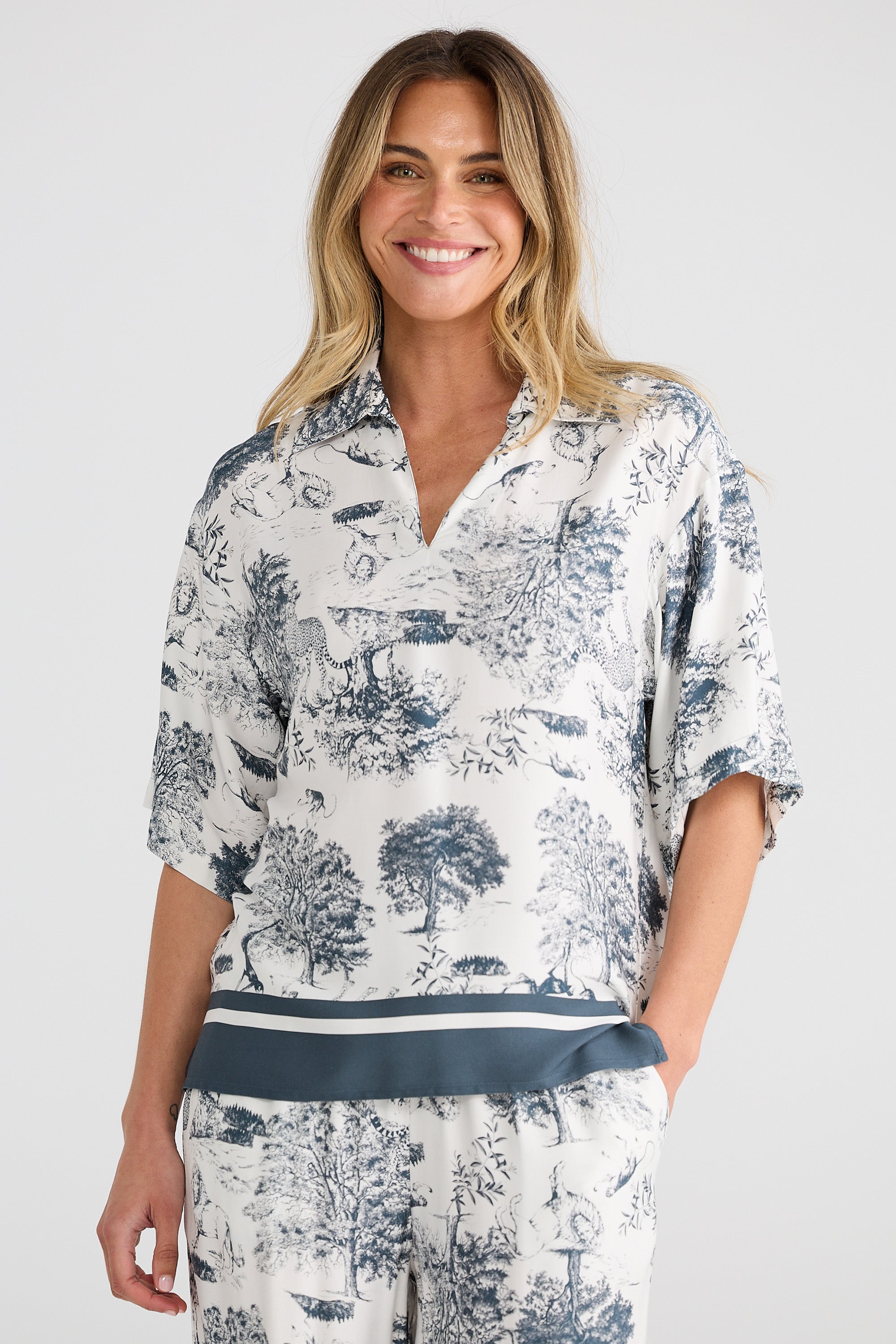 Keera Shirt - Slate Toile