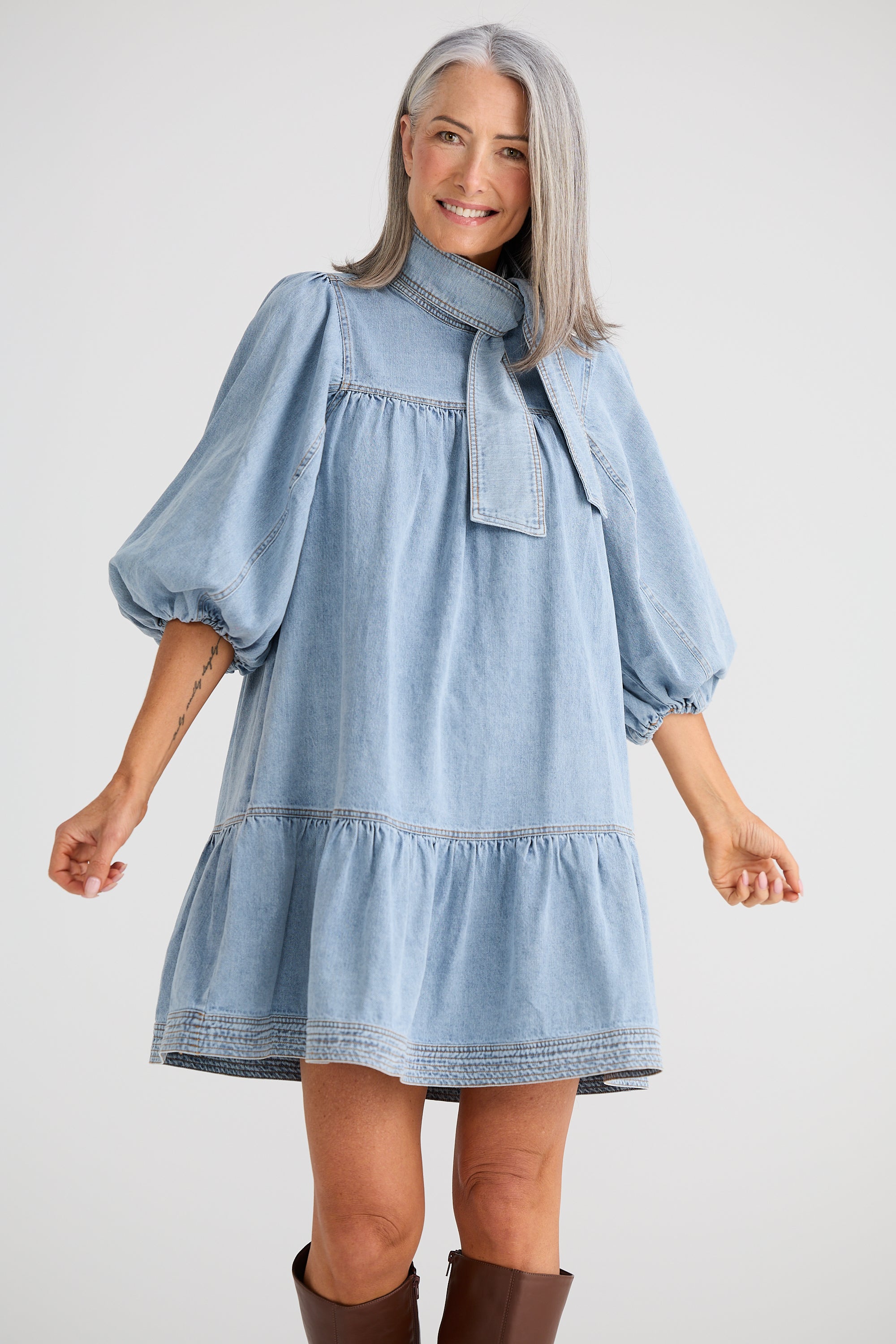Zelda Dress - Vintage Mid Wash