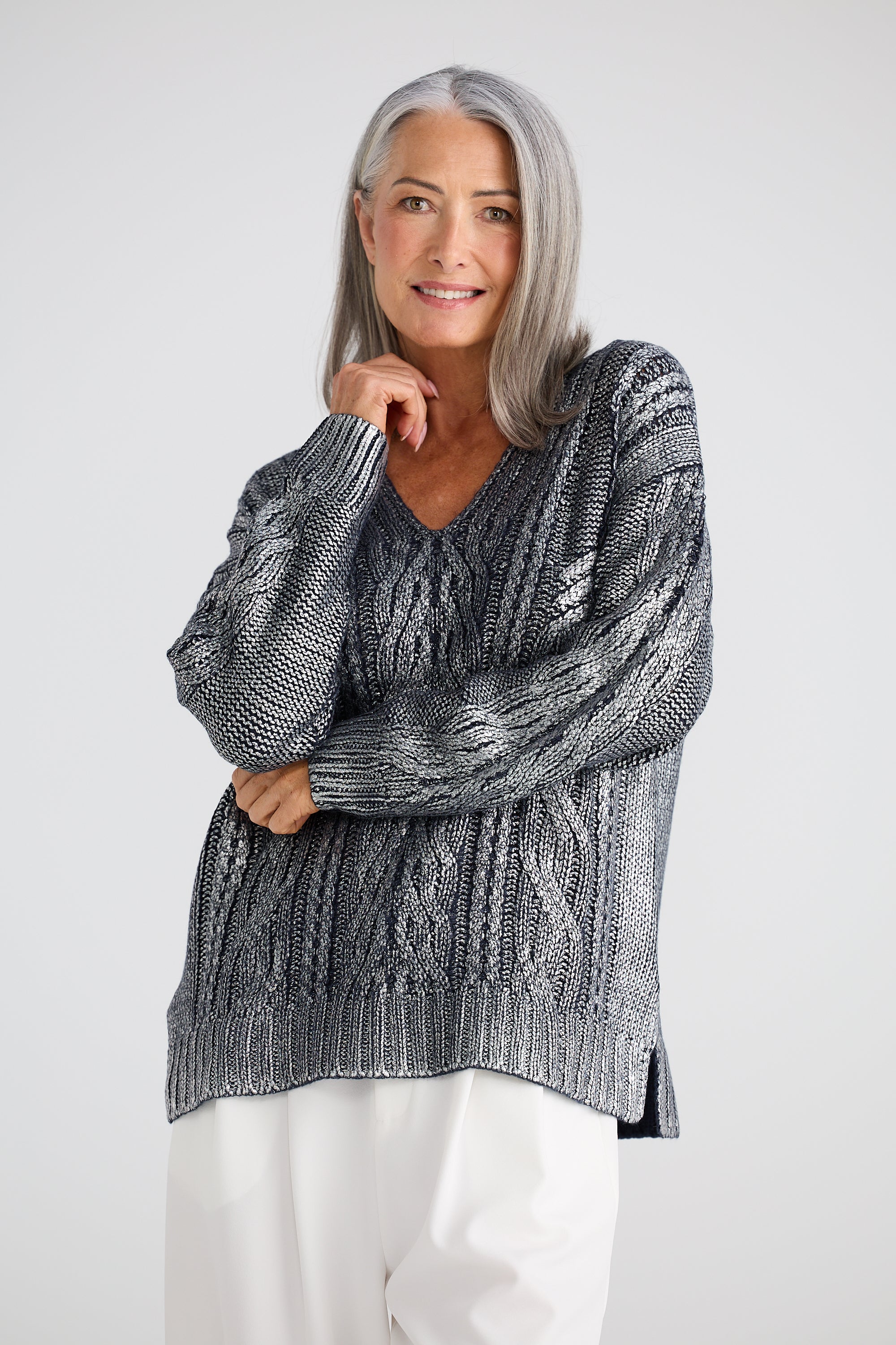 Satellite Knit - Navy Metallic