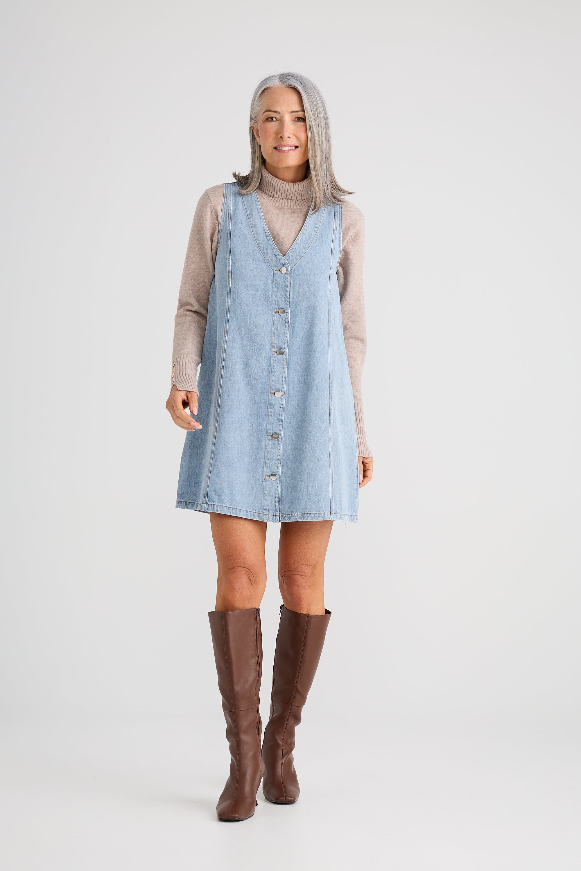 Darcy Mini Dress - Vintage Mid Wash