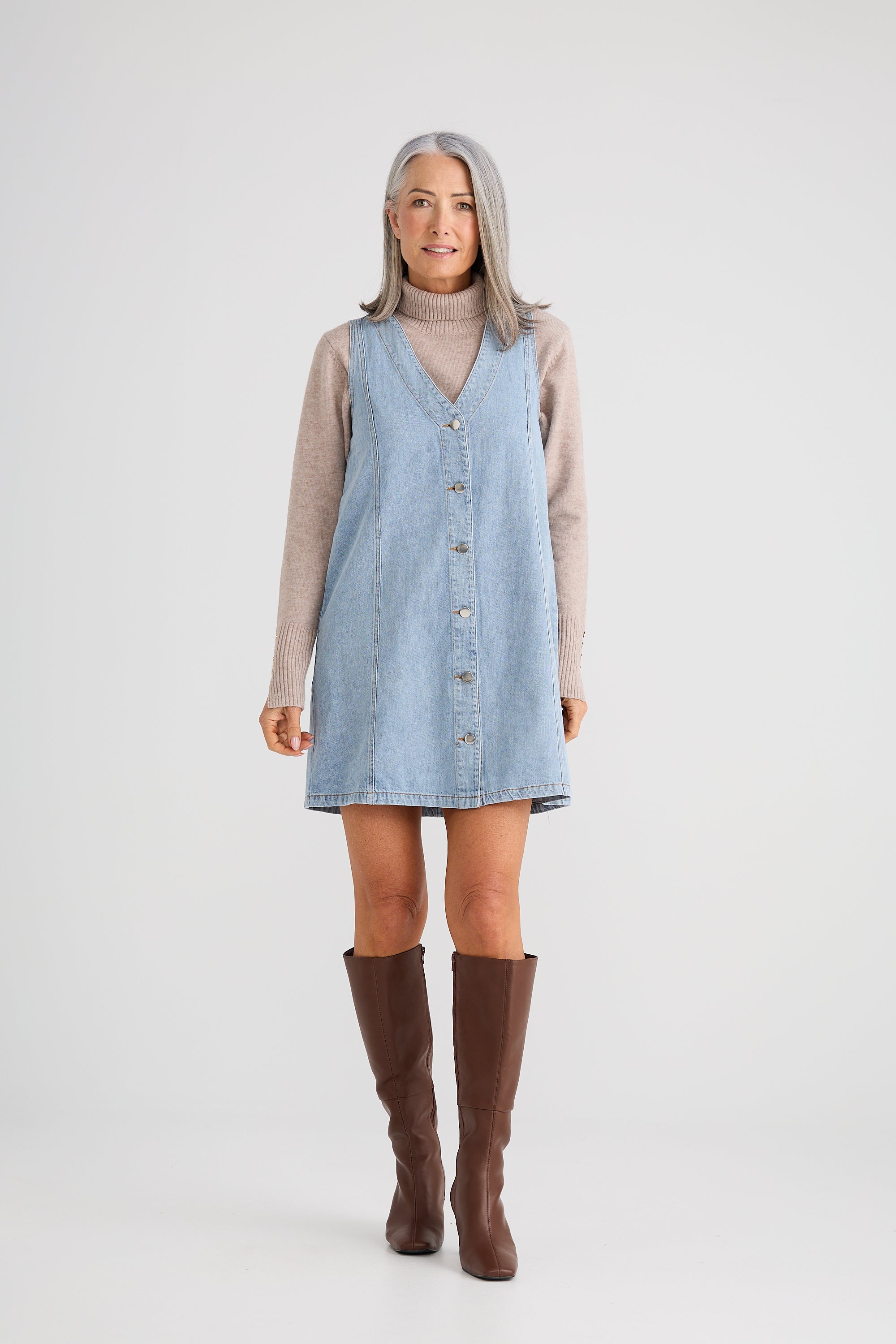 Darcy Mini Dress - Vintage Mid Wash