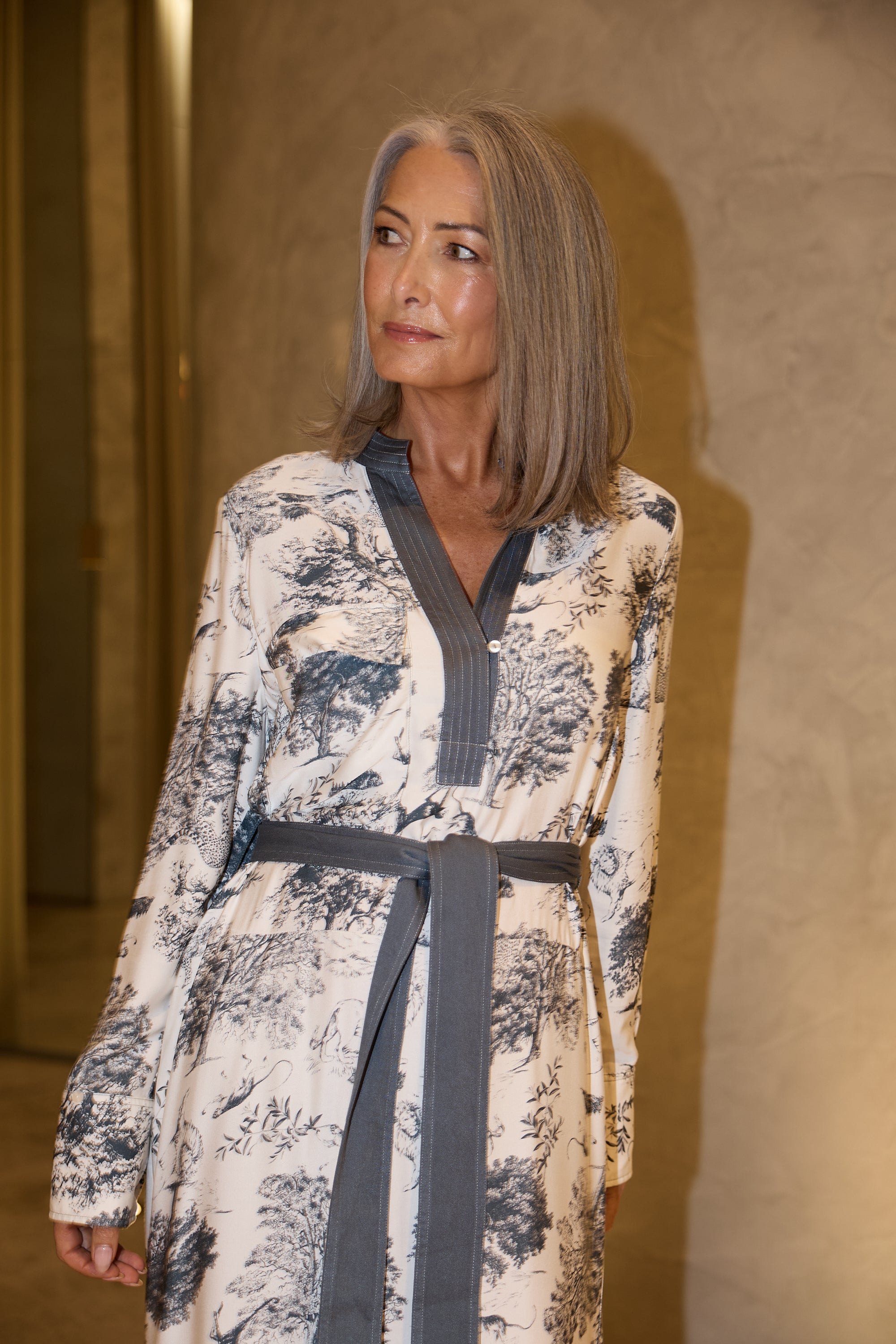 Keera Dress - Slate Toile