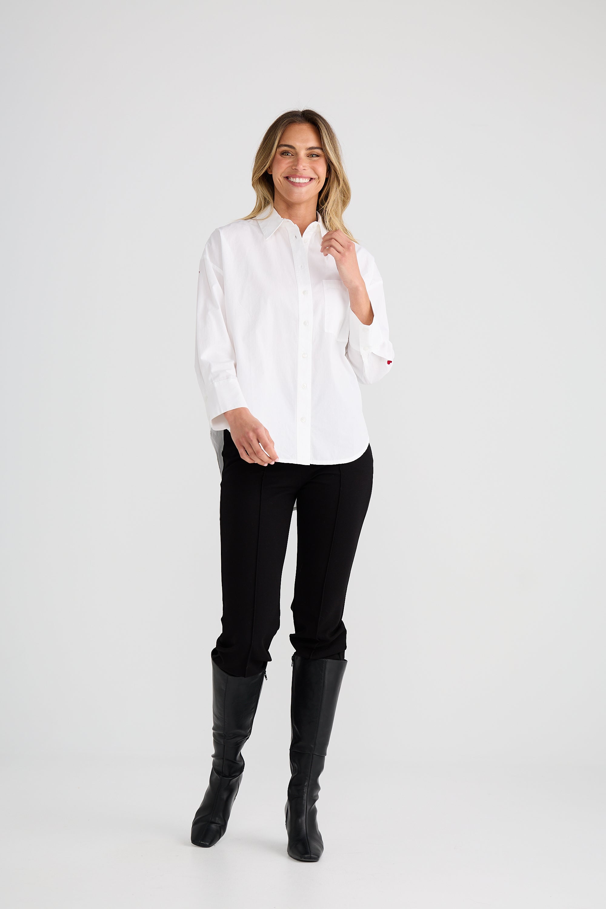Thea Shirt - White Hearts