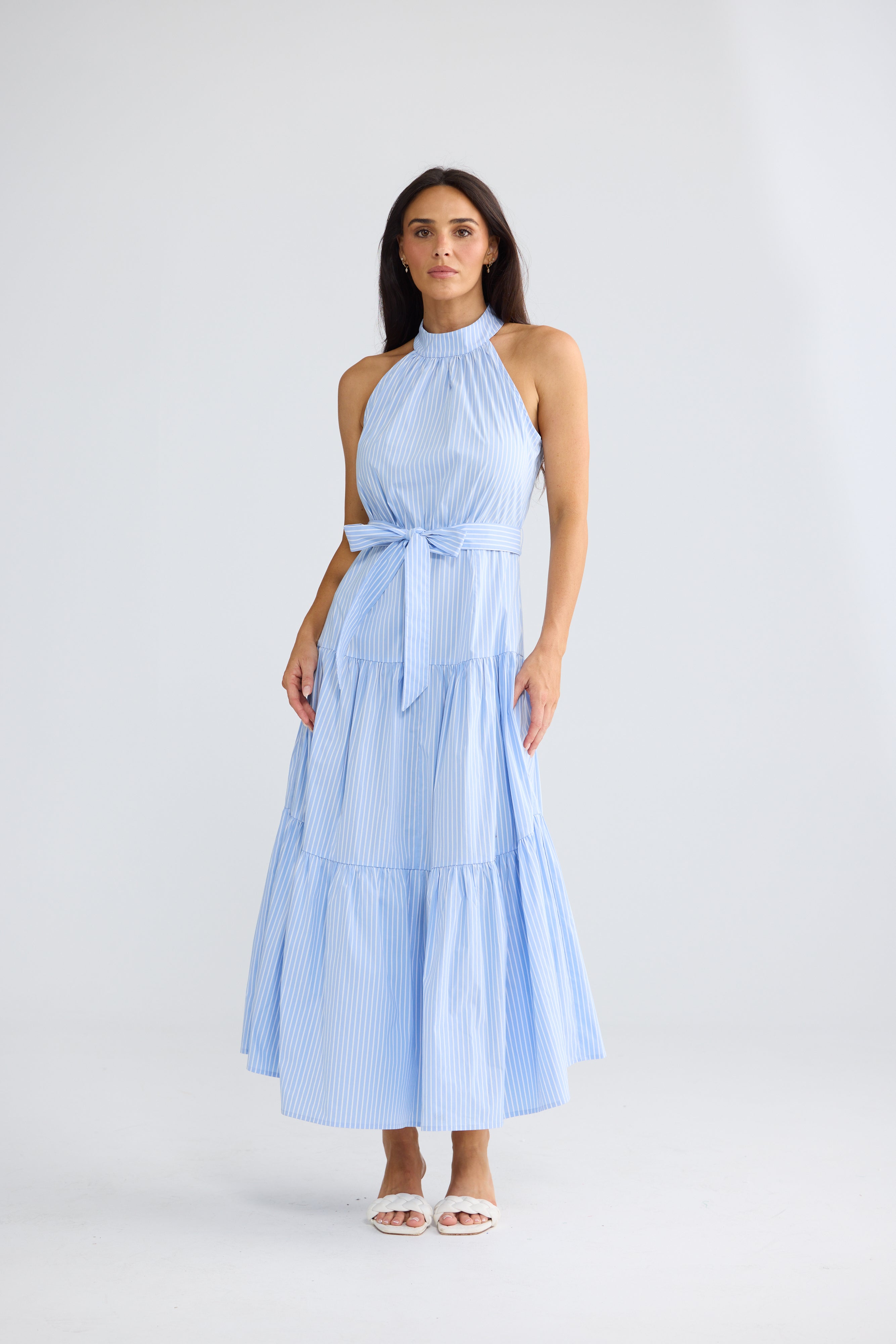 Greta Dress - Glacier Stripe