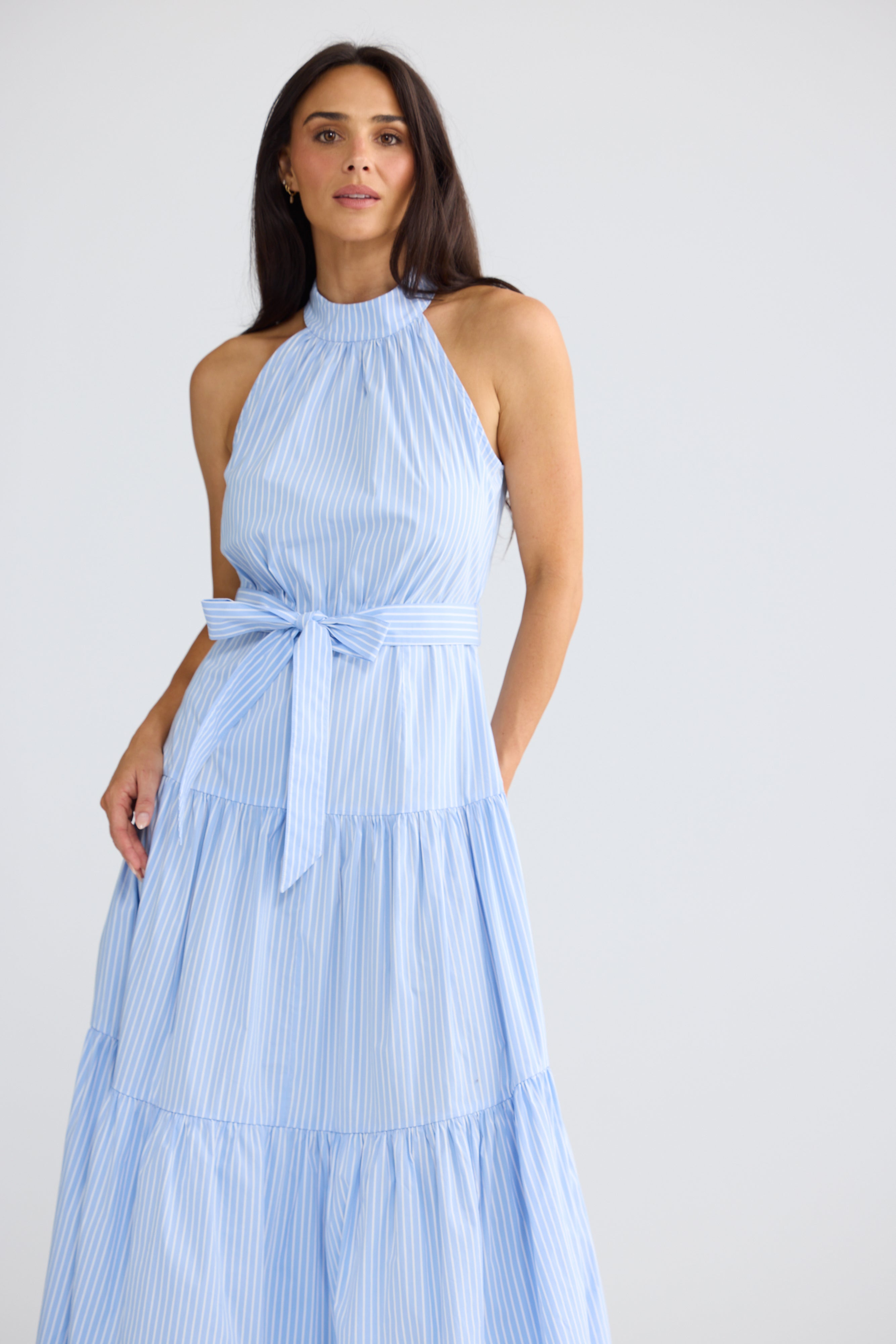 Greta Dress - Glacier Stripe