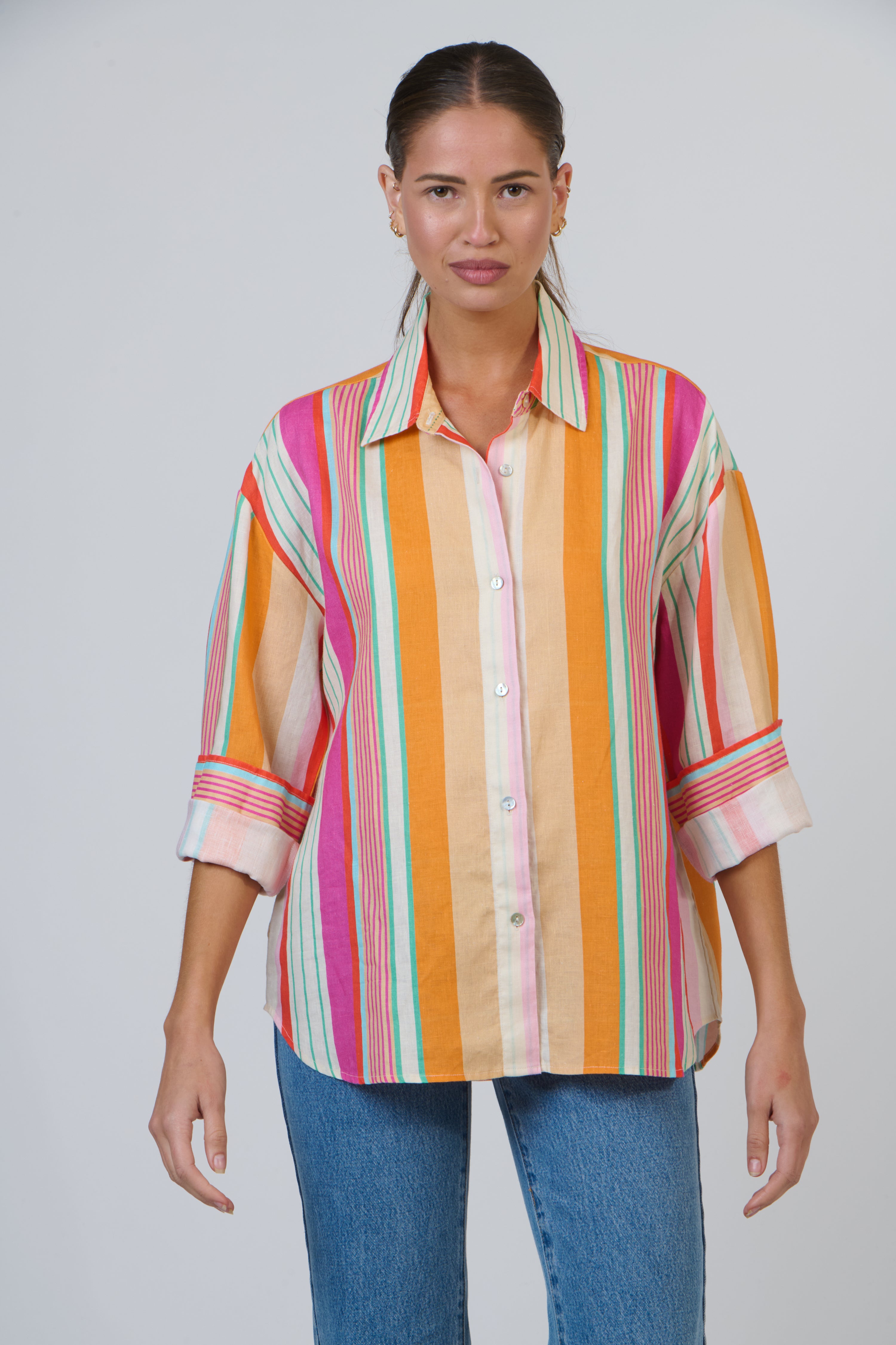 Linen Boyfriend Shirt - Provence