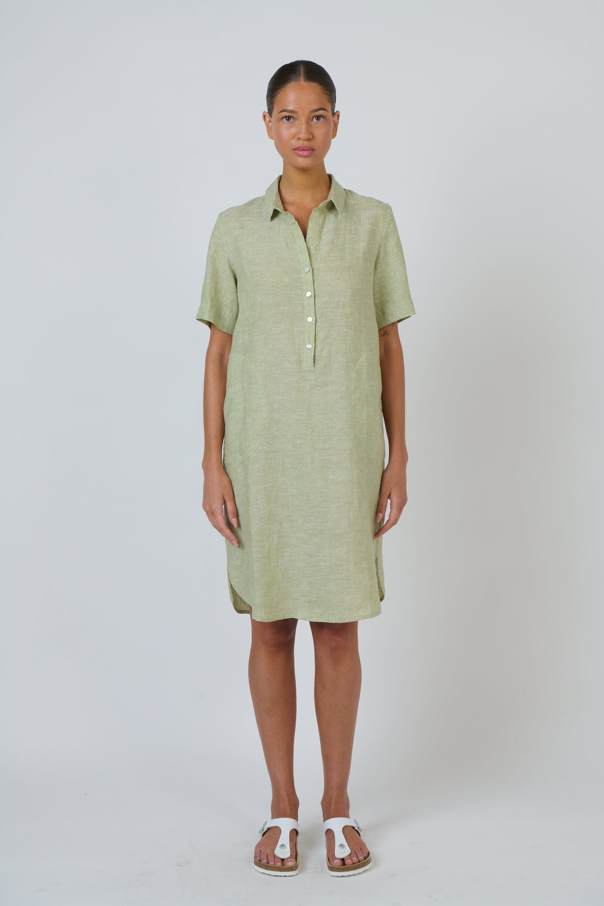 Linen Dress - Kiwi