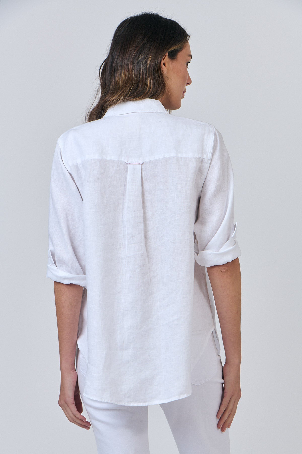 Long Sleeve Linen Boyfriend Shirt - Lys