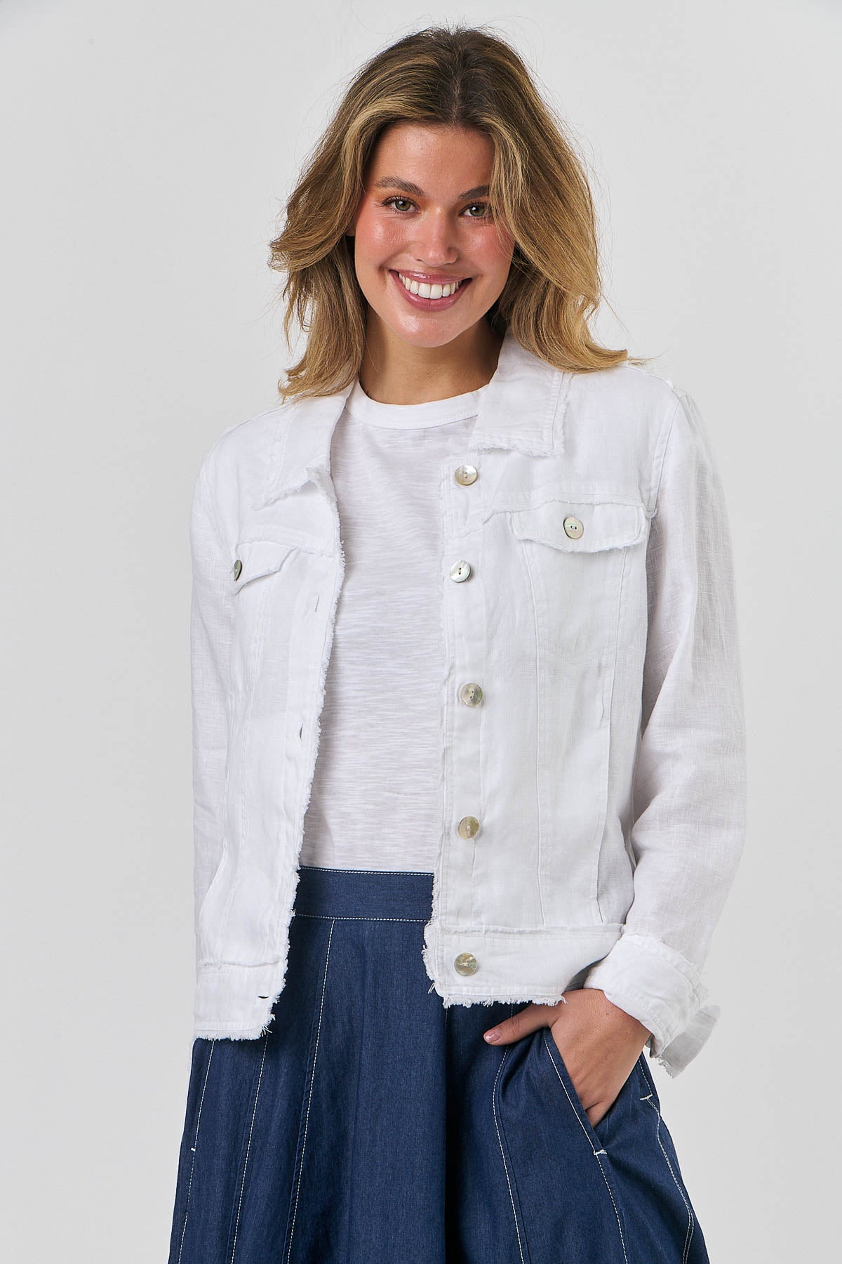 Linen Jacket - White