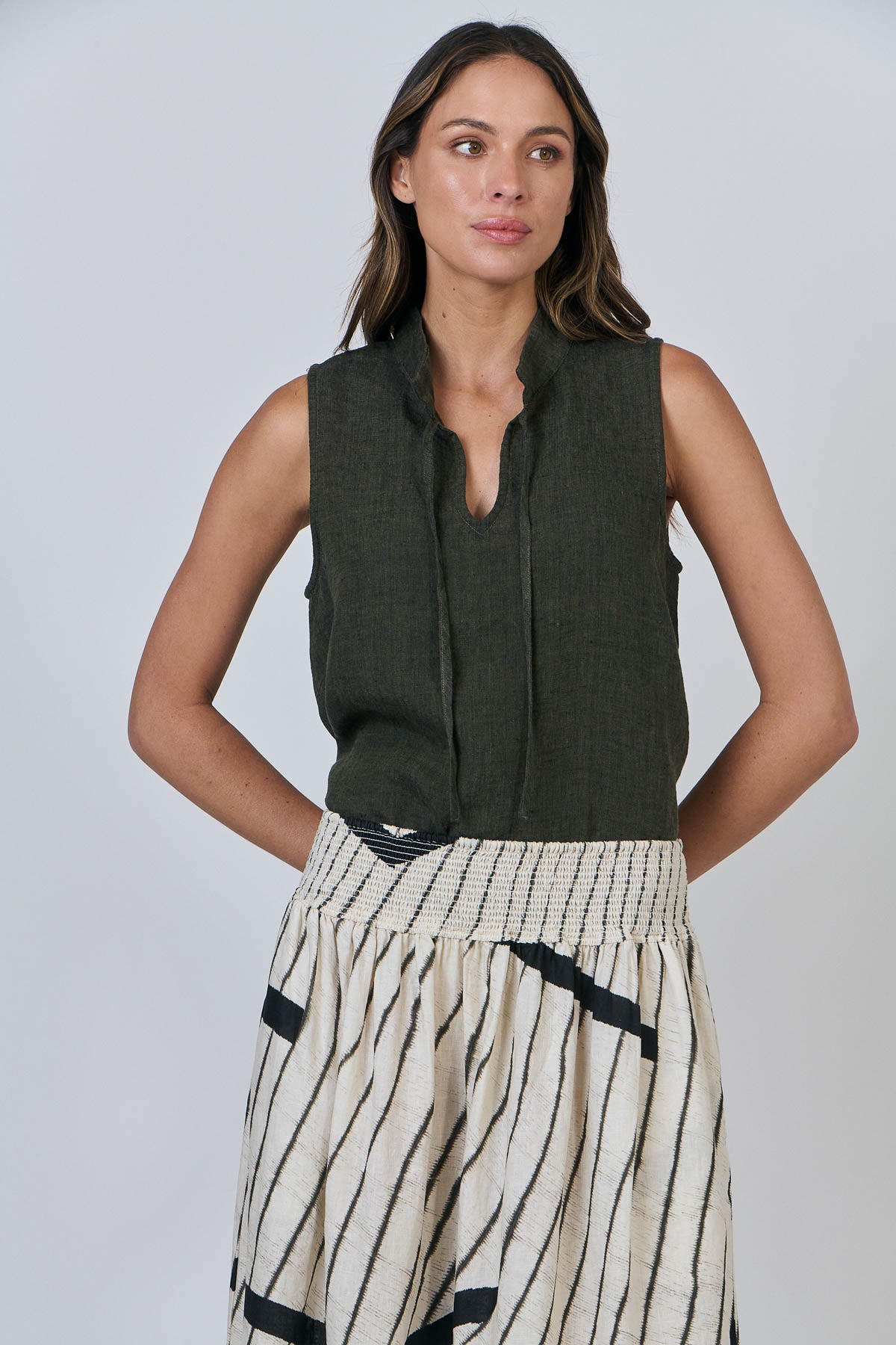 Linen Top - Licorice