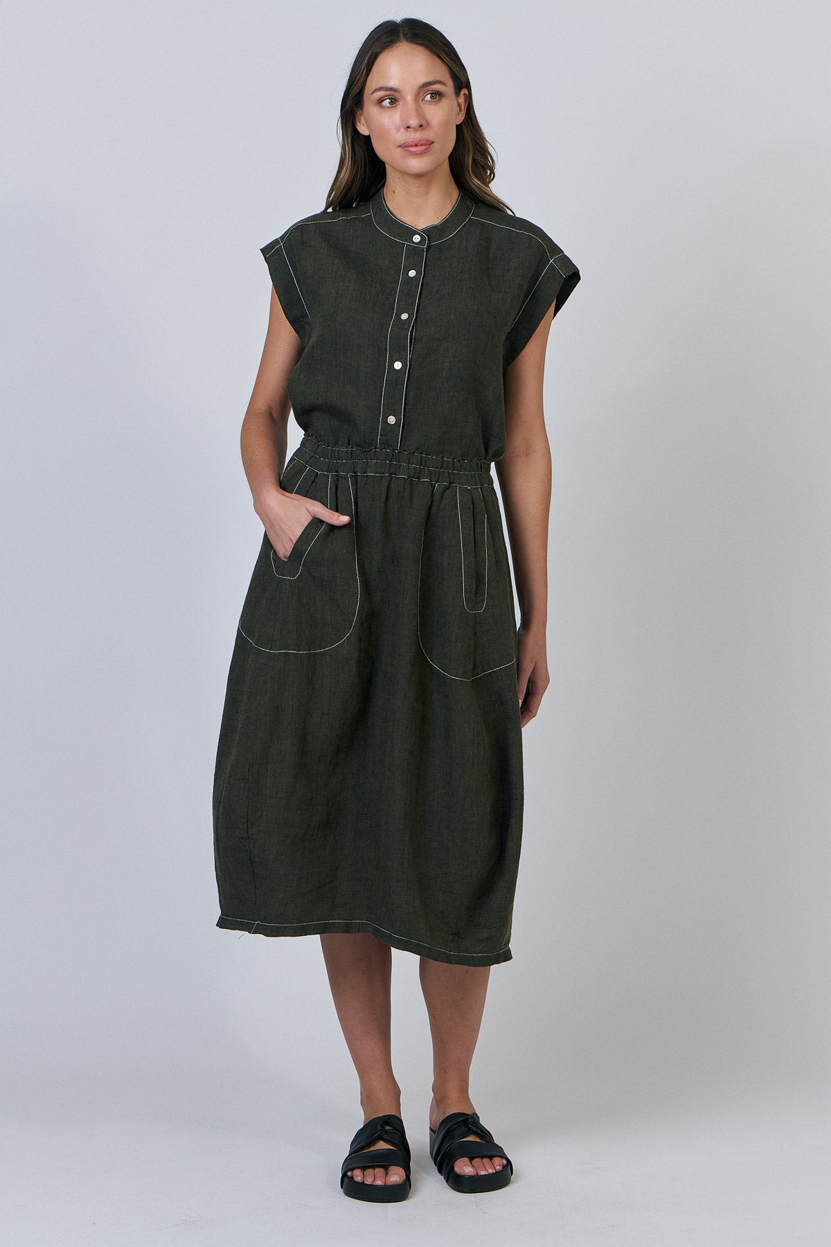 Linen Top - Licorice
