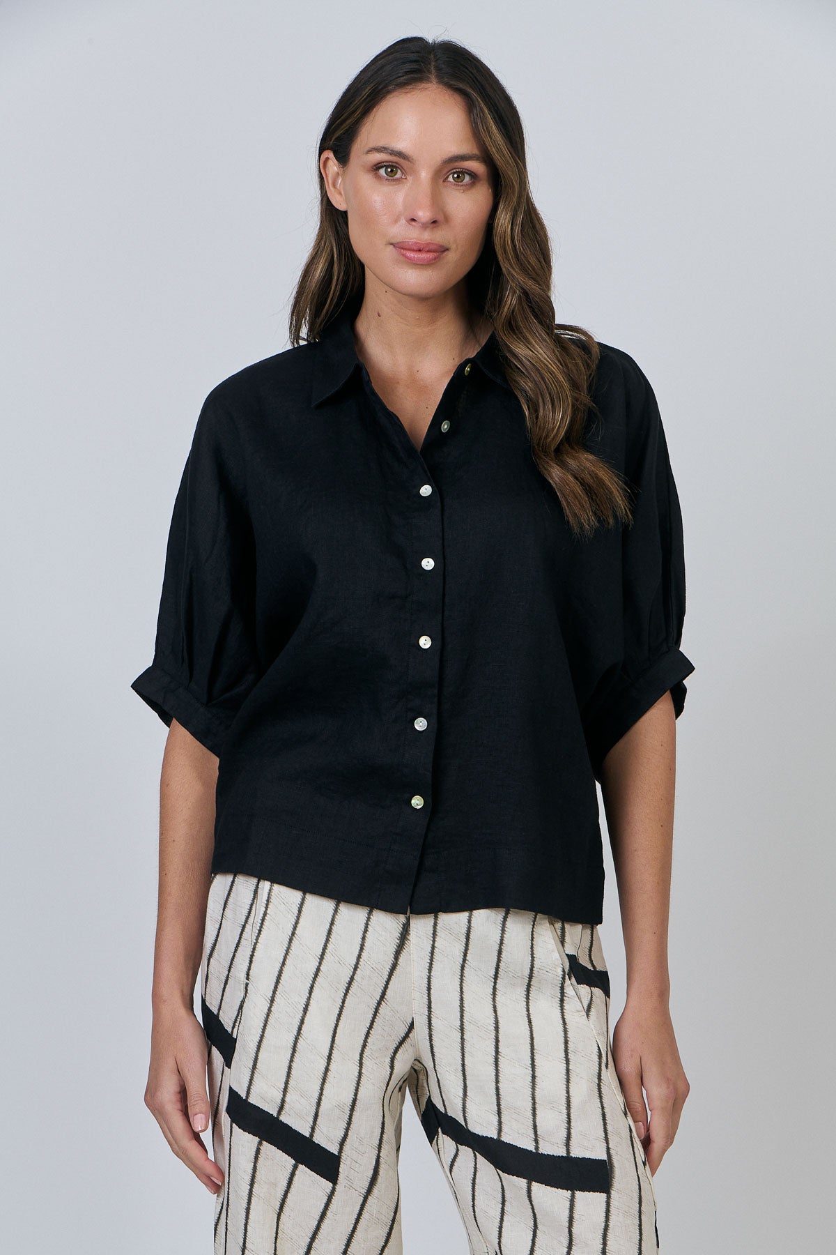 Linen Top - Black
