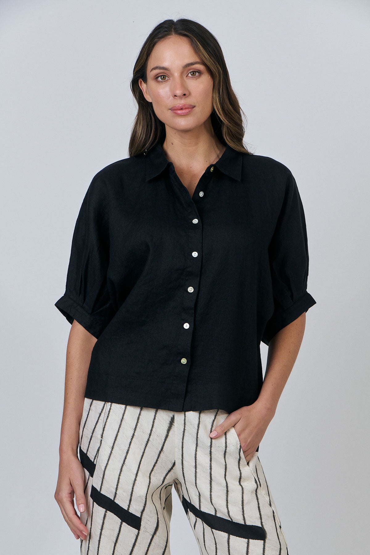Linen Top - Black