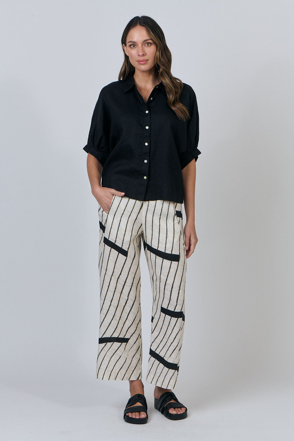Linen Top - Black