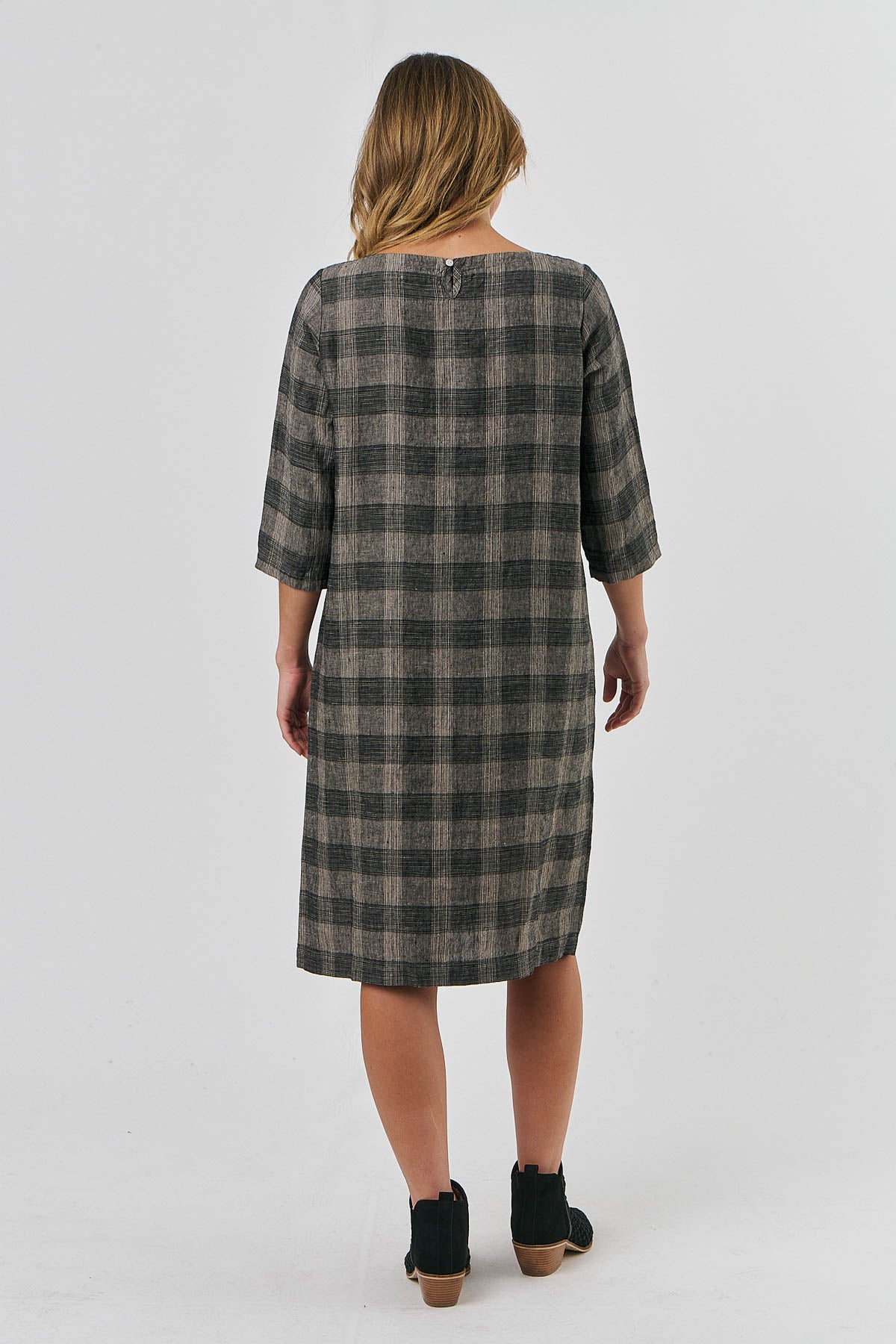 Linen Midi Dress - Mesh
