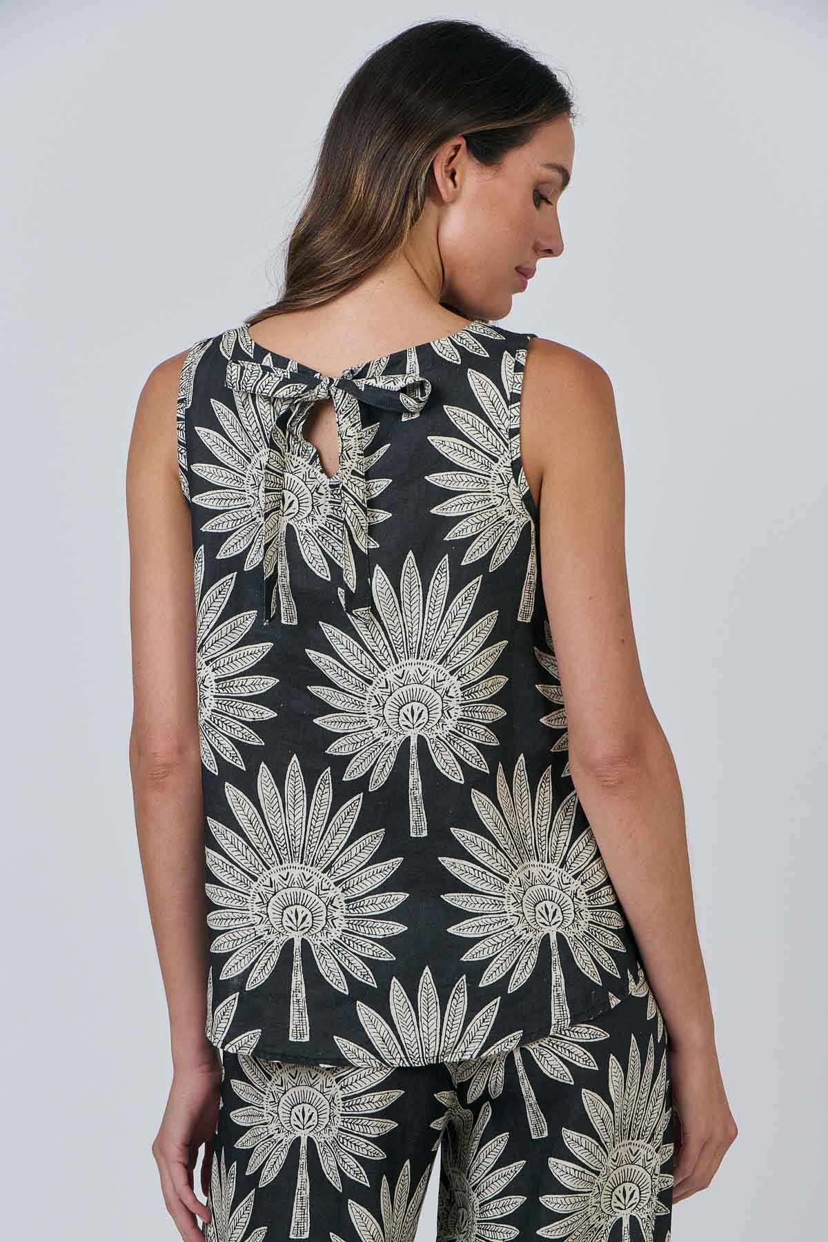 Linen Top - Date Palm