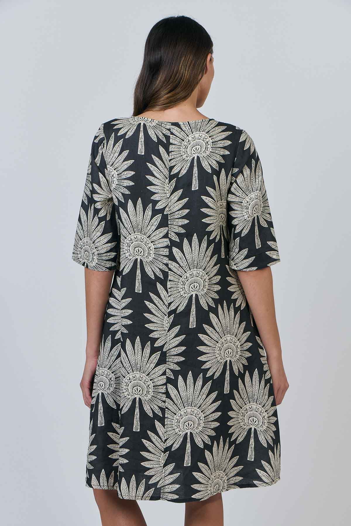 Linen Dress - Date Palm