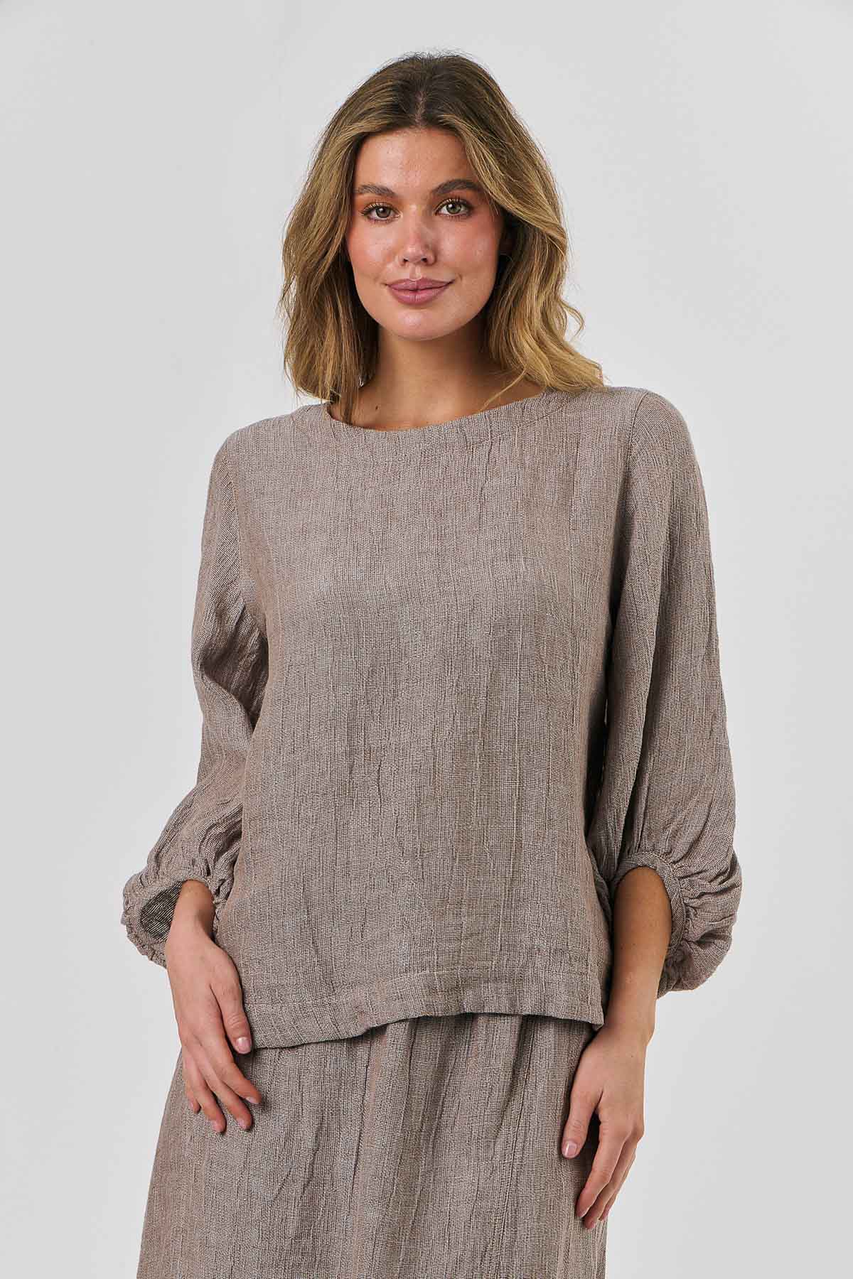 Linen Top - Truffle
