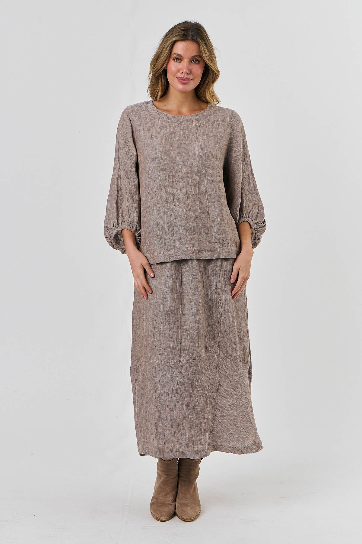 Linen Top - Truffle