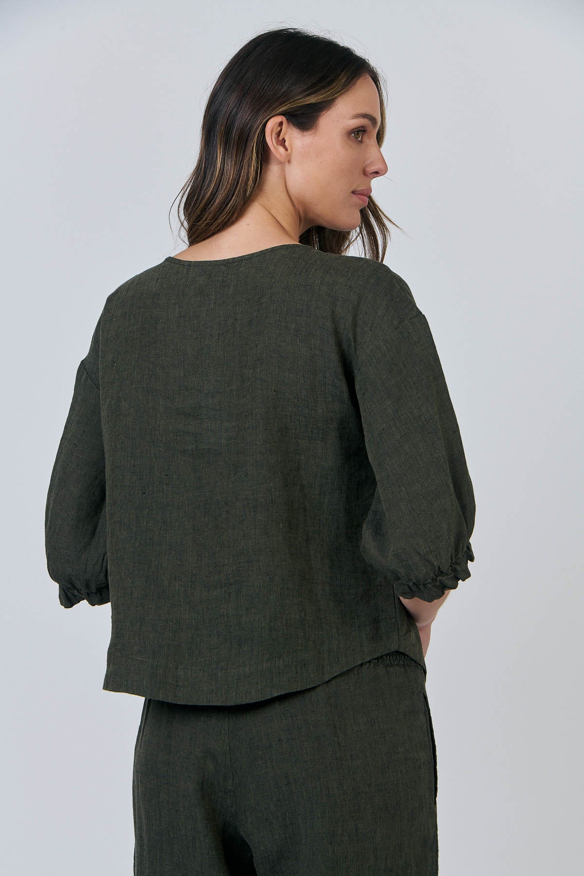 Linen Top - Licorice