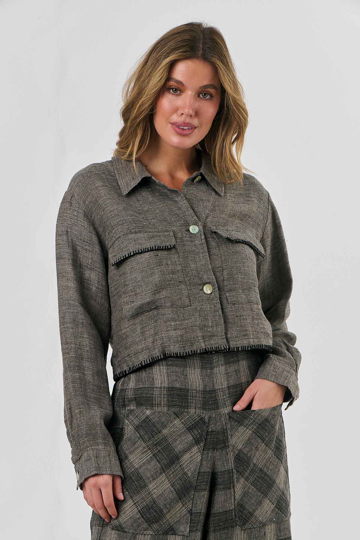 Linen Jacket - Starling