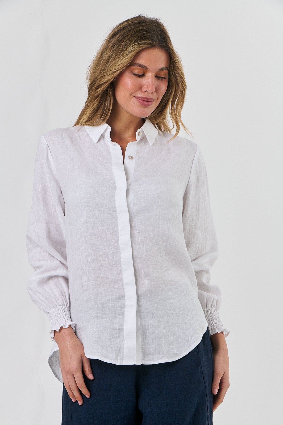 Linen Top - White